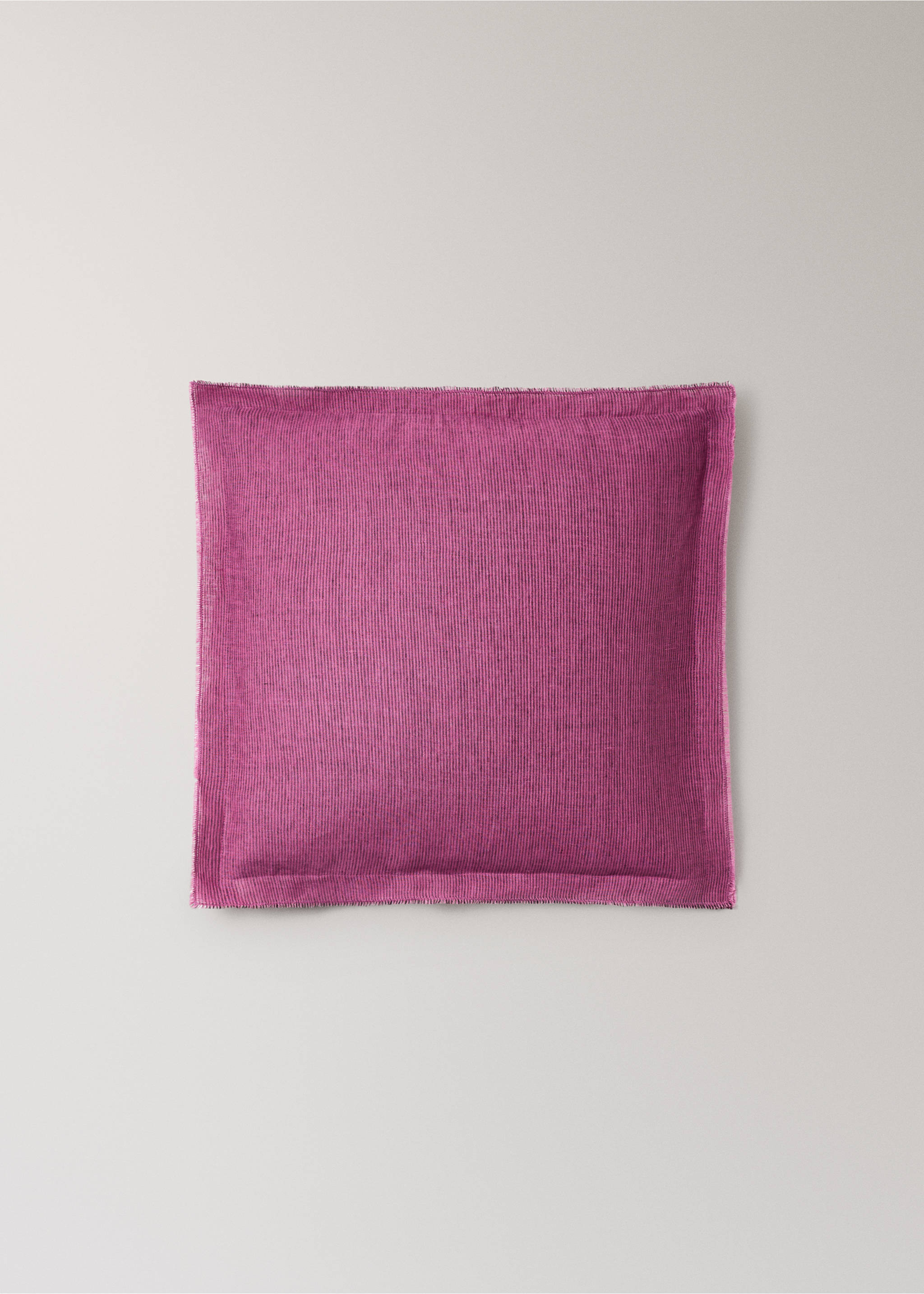Kissenbezug aus Leinen mit Steppnaht, 50 x 50 cm - Artikel ohne Model, Rosa. Ref: 27033317-00.