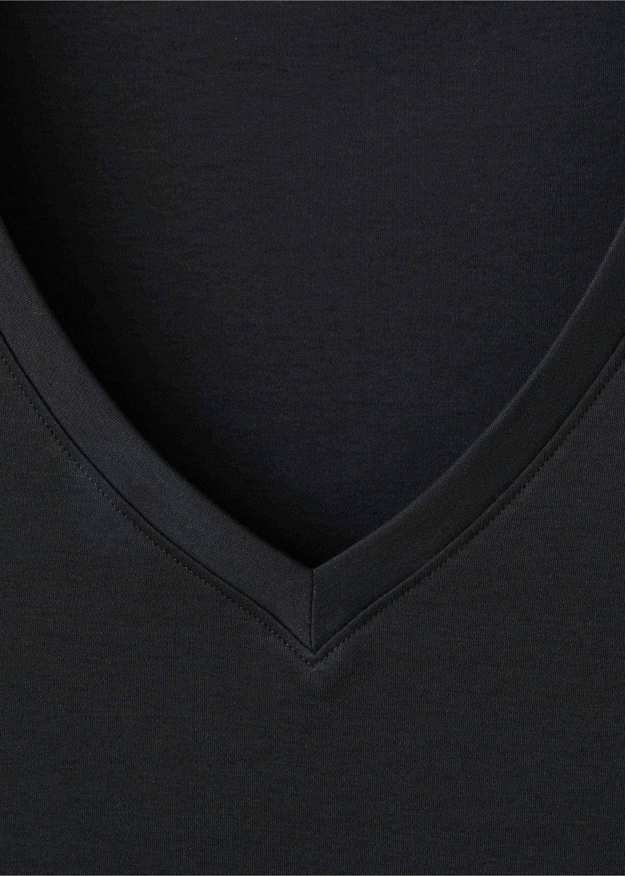 Camisa de noite comprida de 100% algodão - Pormenor do artigo 8, Preto. Ref: 27033318-00.