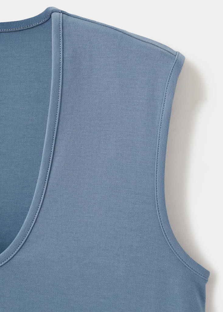 Short nightdress 100% cotton — Blue