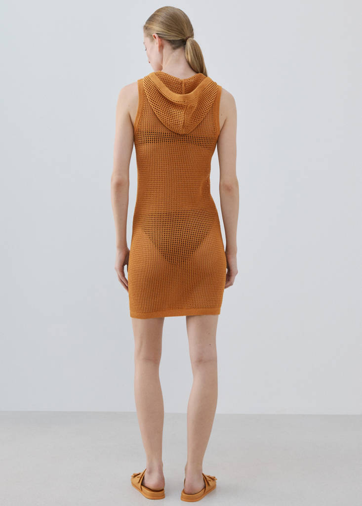 Red hoodie dress — Orange