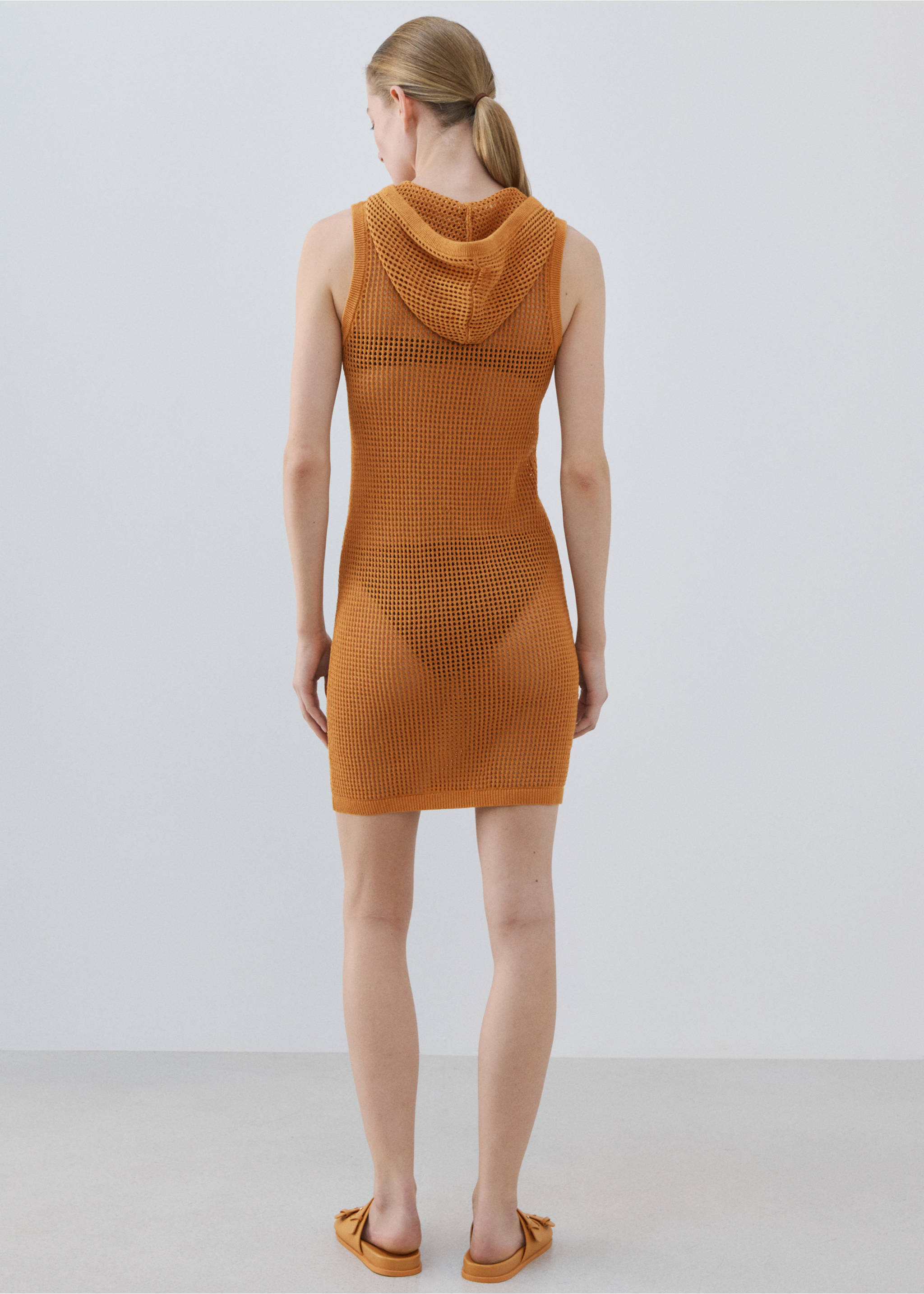 Red hoodie dress - Reverse of the article, Orange. Ref: 27033320-00.