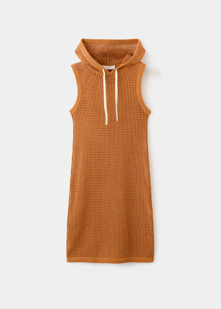 Red hoodie dress — Orange