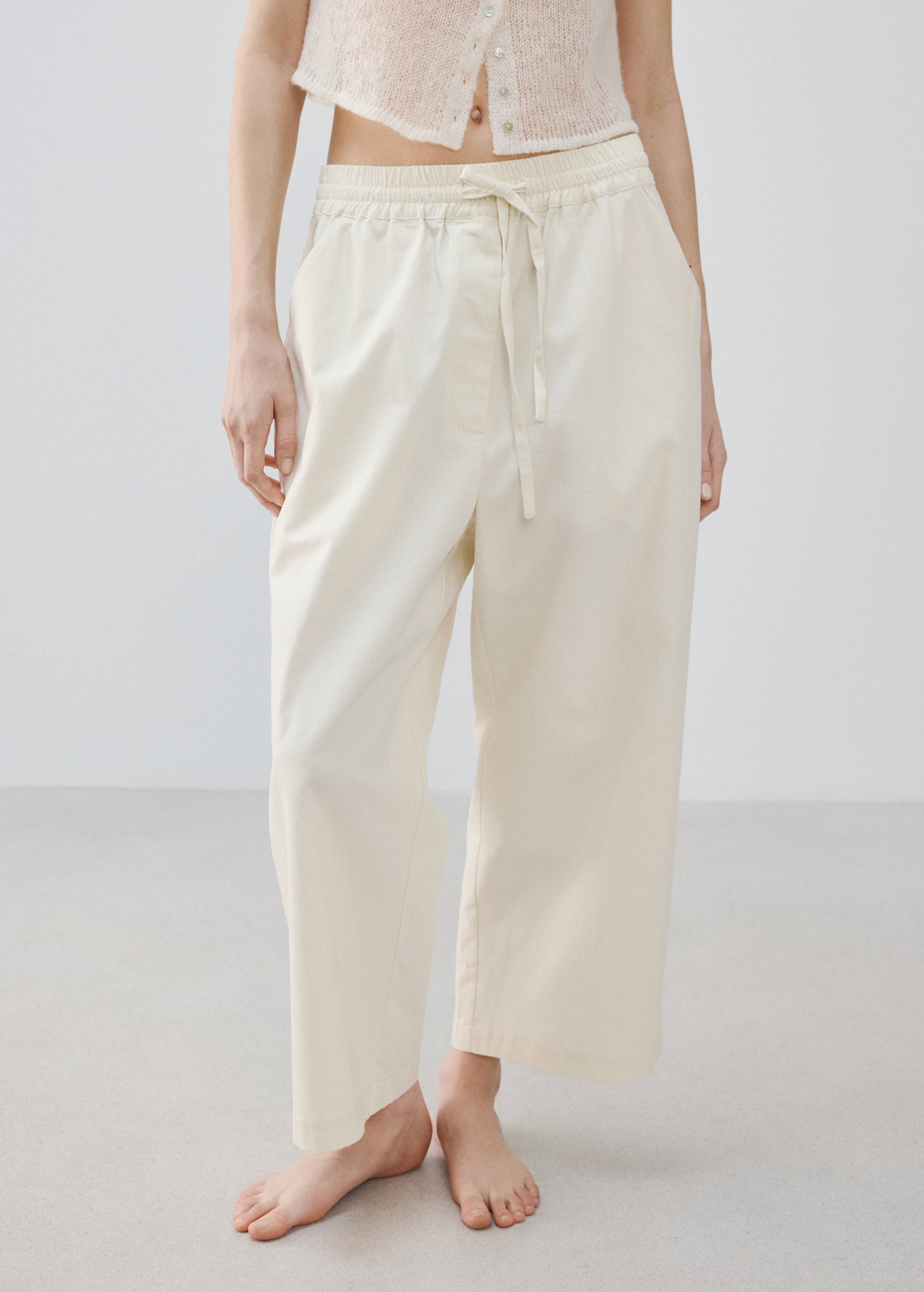 Long cotton pyjama trousers - Medium plane