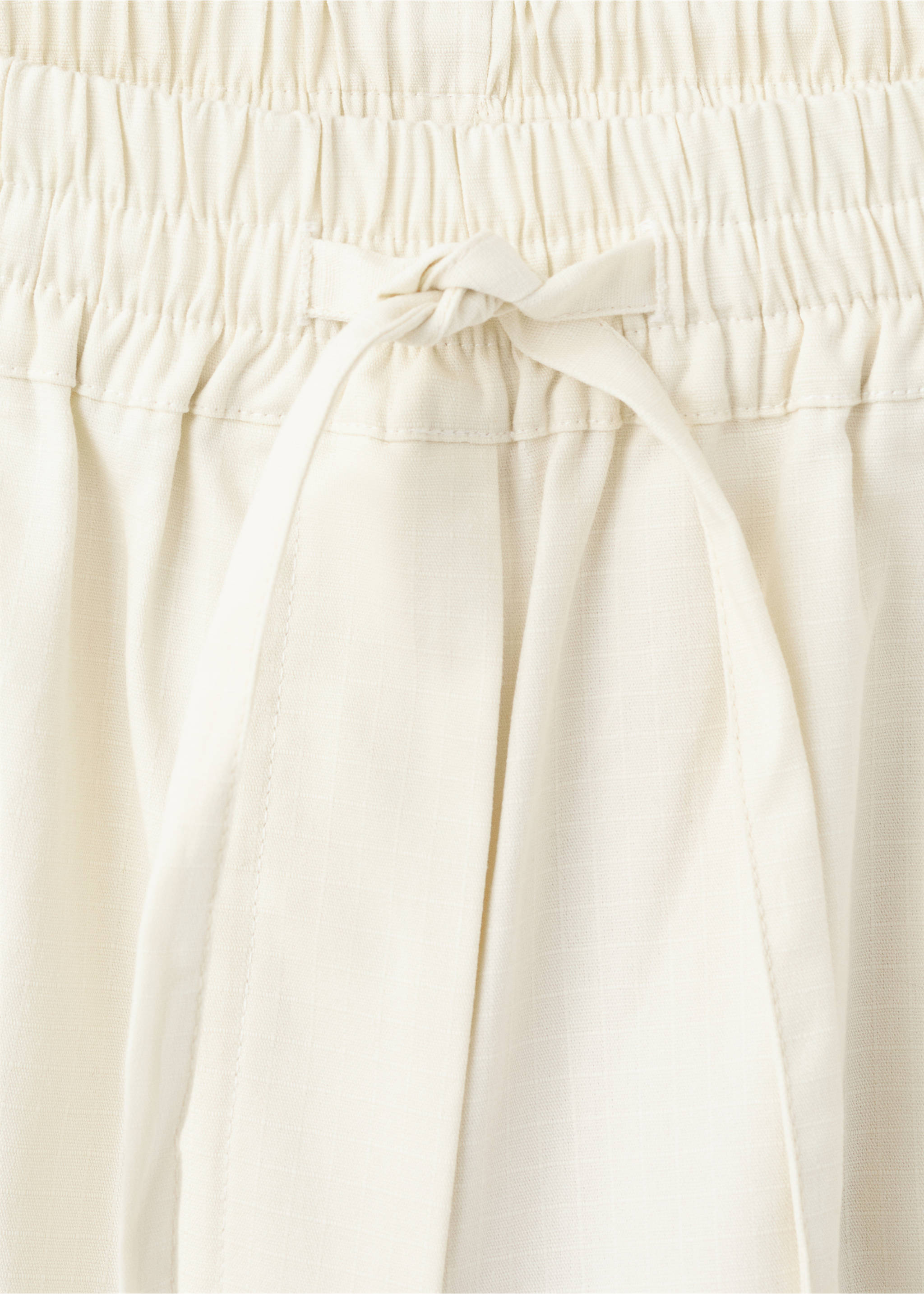 Long cotton pyjama trousers - Details of the article 8, Ivory White. Ref: 27033322-00.