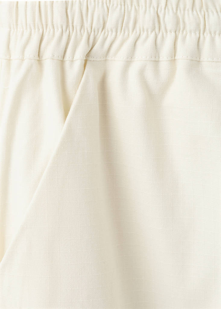 Long cotton pyjama trousers — Ivory White