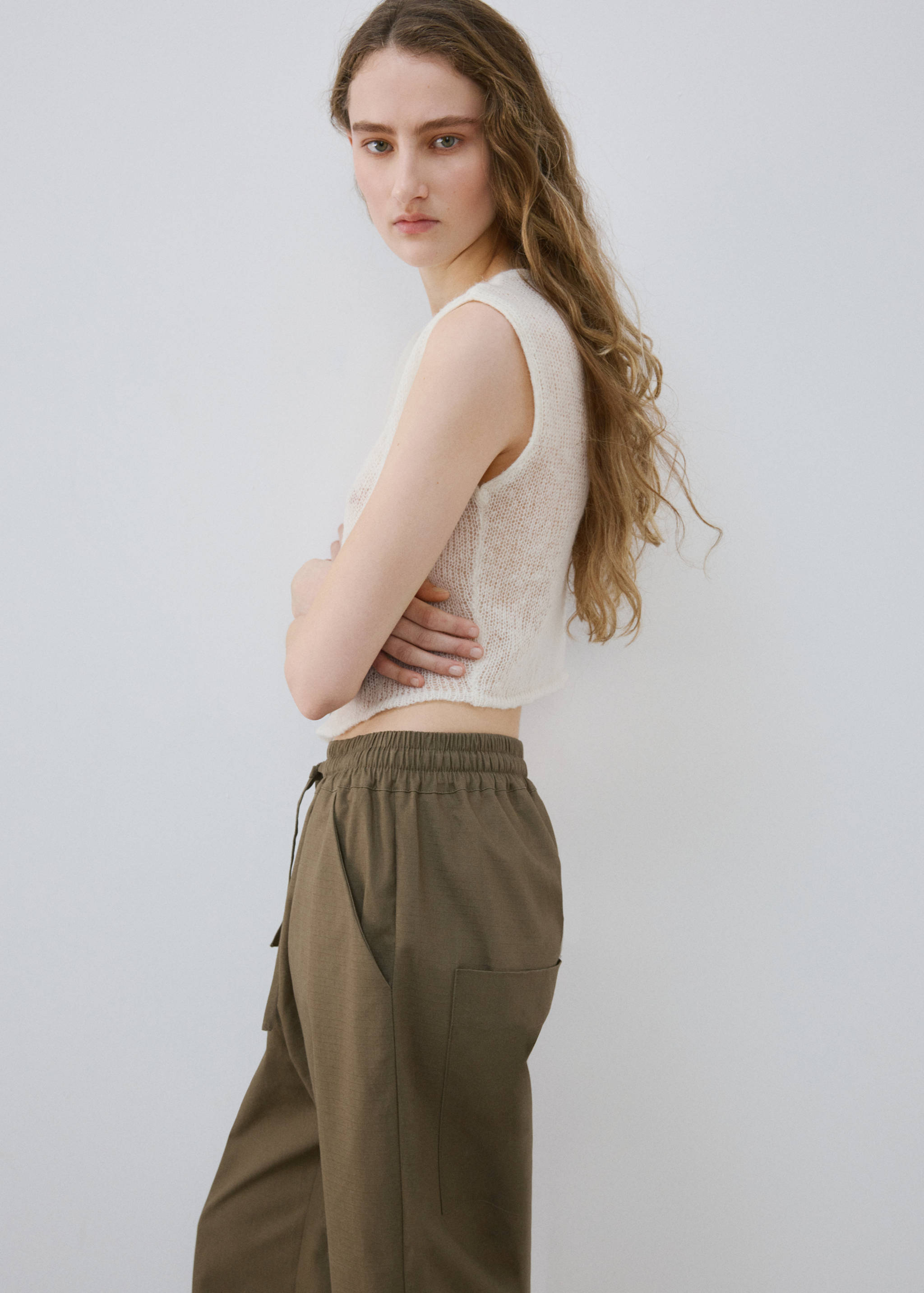 Long cotton pyjama trousers - Details of the article 1