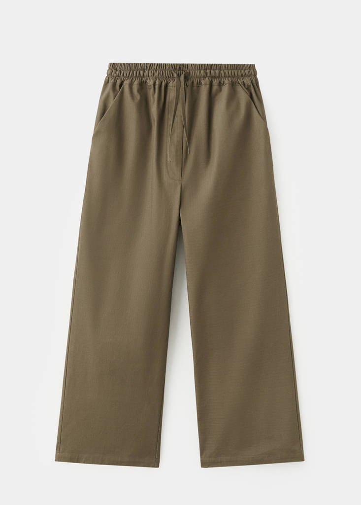 Long cotton pyjama trousers — Khaki