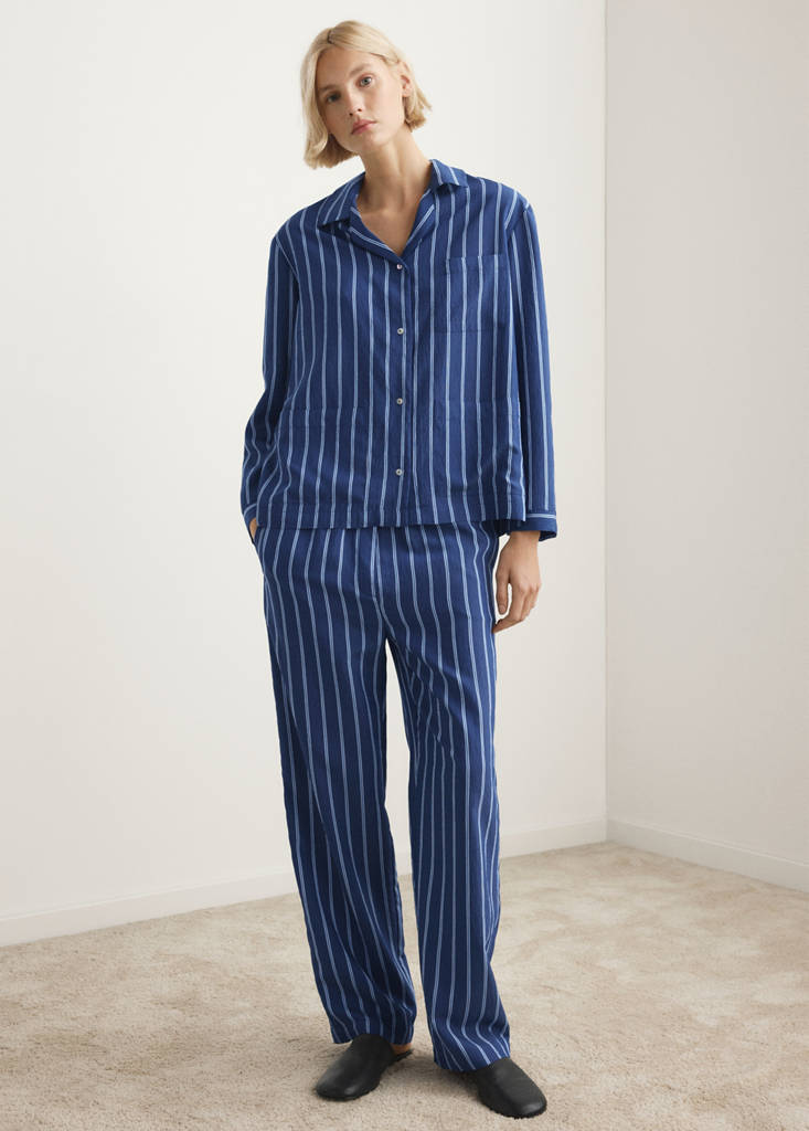 Striped pajama trousers — Indigo Blue