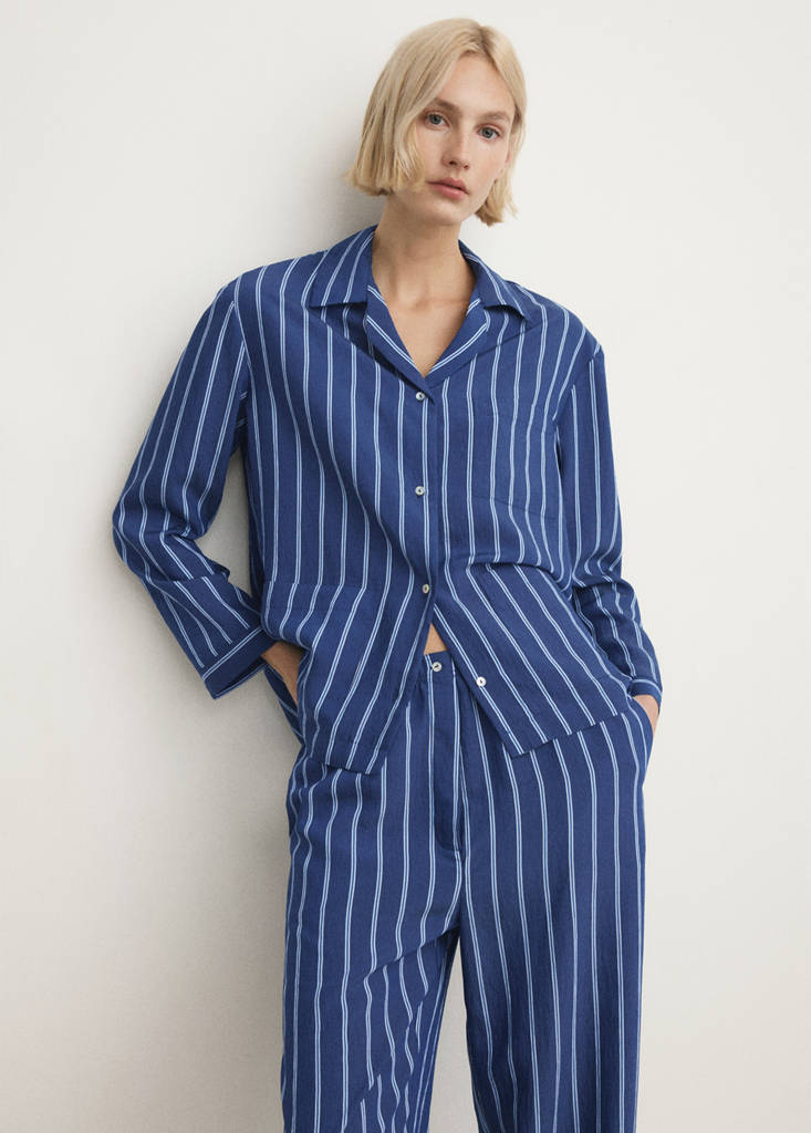 Striped pajama trousers — Indigo Blue