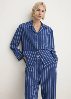 Striped pajama trousers — Indigo Blue 5