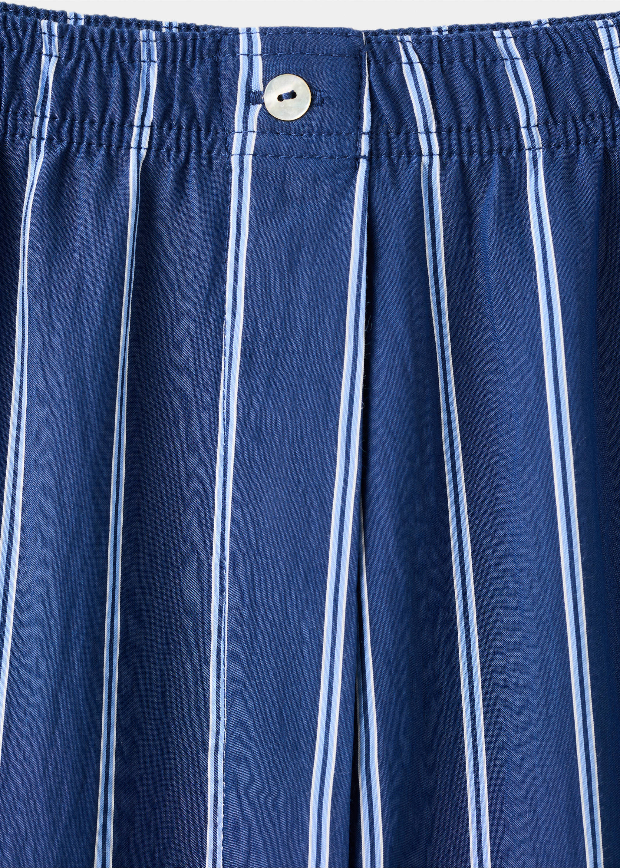 Striped pajama trousers - Details of the article 8, Indigo Blue. Ref: 27033323-00.