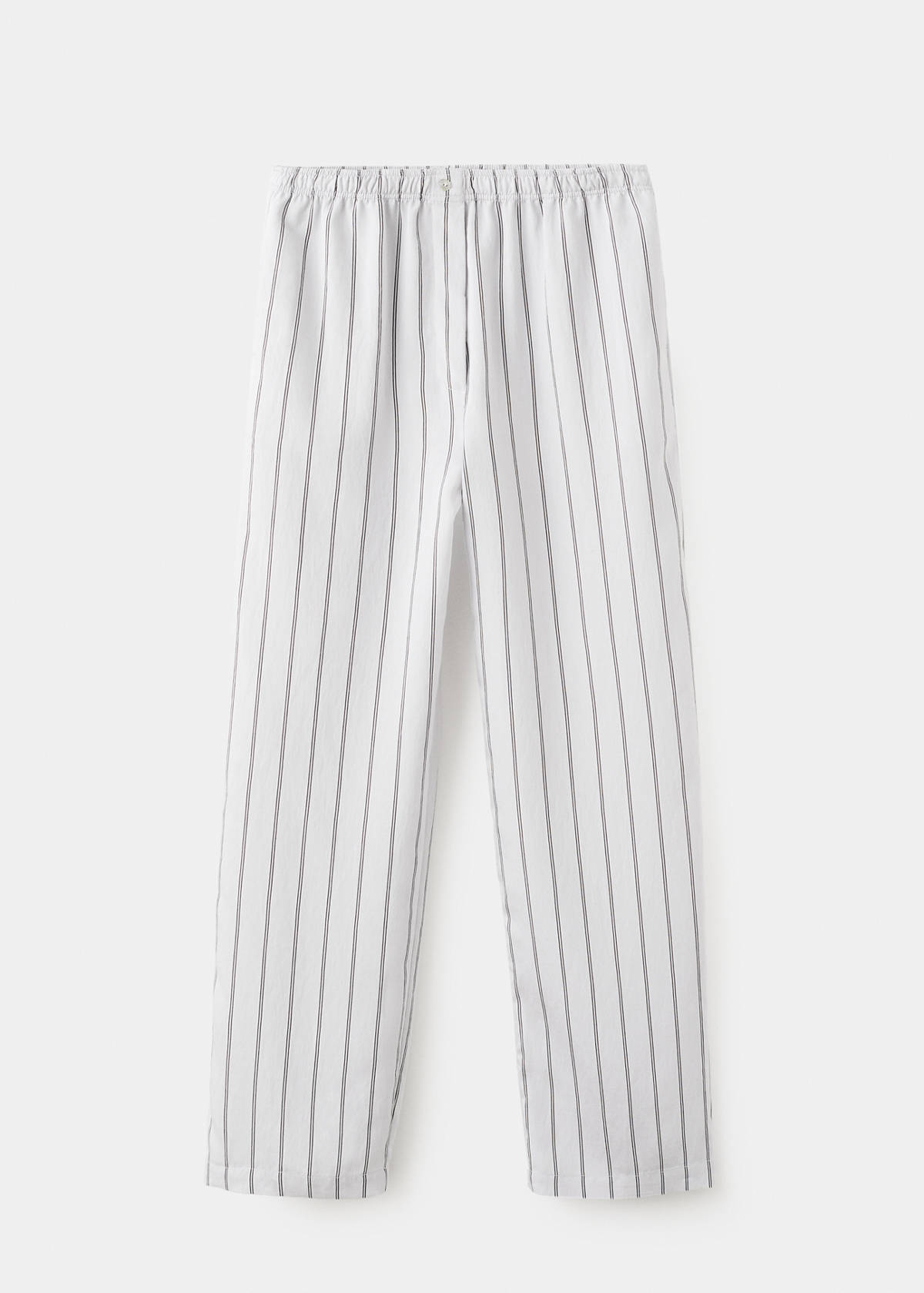 Striped pajama trousers — Grey