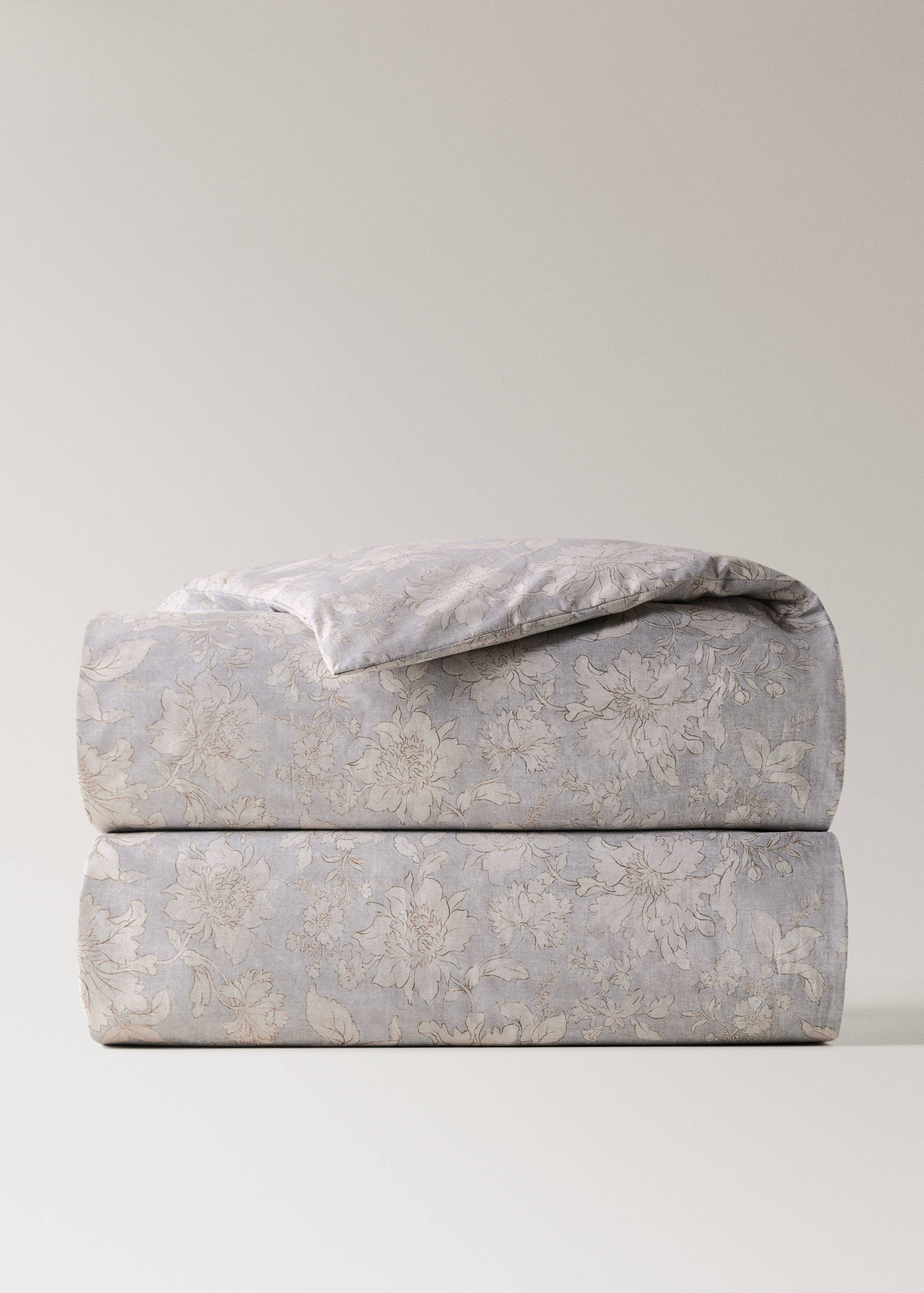 Bettbezug aus Baumwoll-Perkal mit Vintage-Blumenmuster für 135/140 cm Bett - Artikel ohne Model