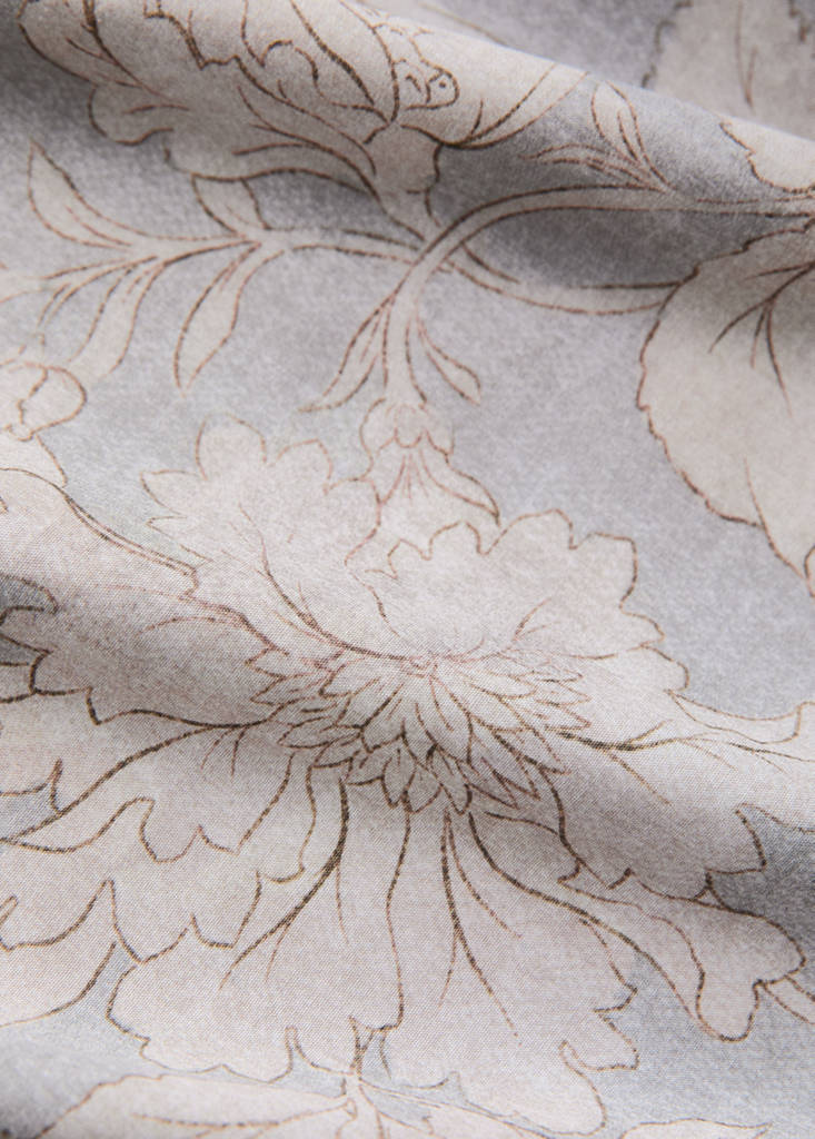 Vintage floral percale cotton duvet cover for 135/140 cm bed — Light/Pastel Grey