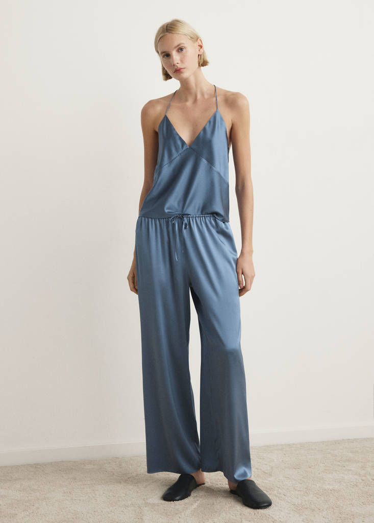Silk pyjama trousers — Blue