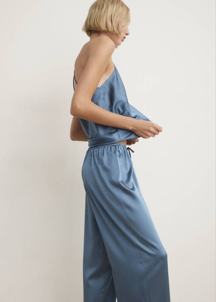 Silk pyjama trousers — Blue