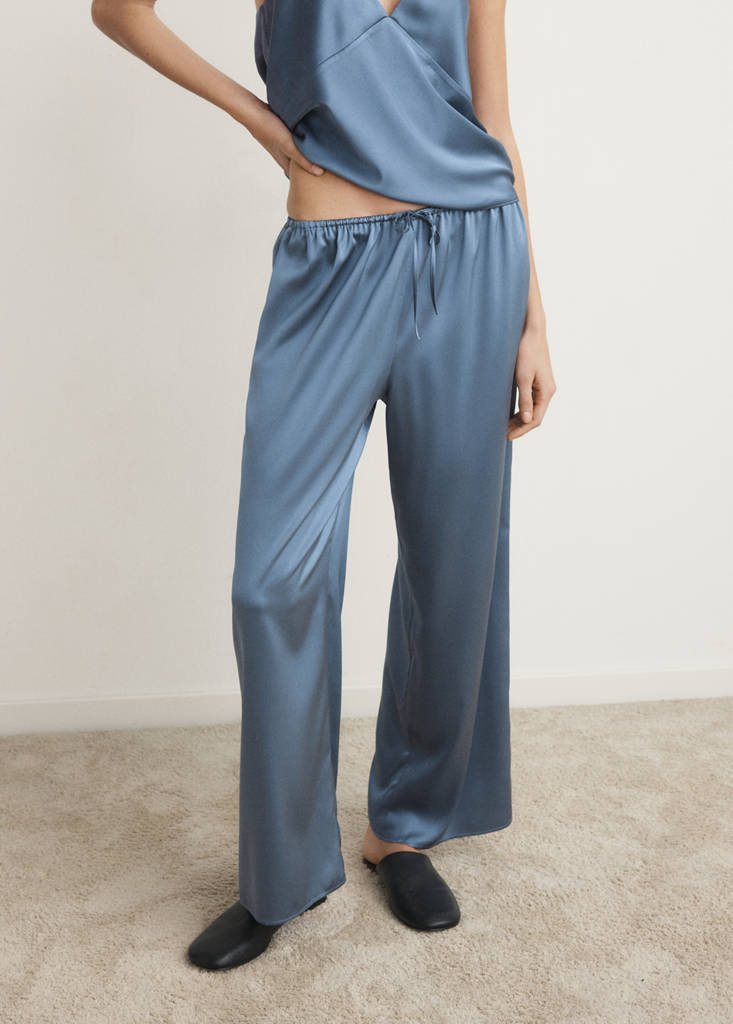 Silk pyjama trousers — Blue