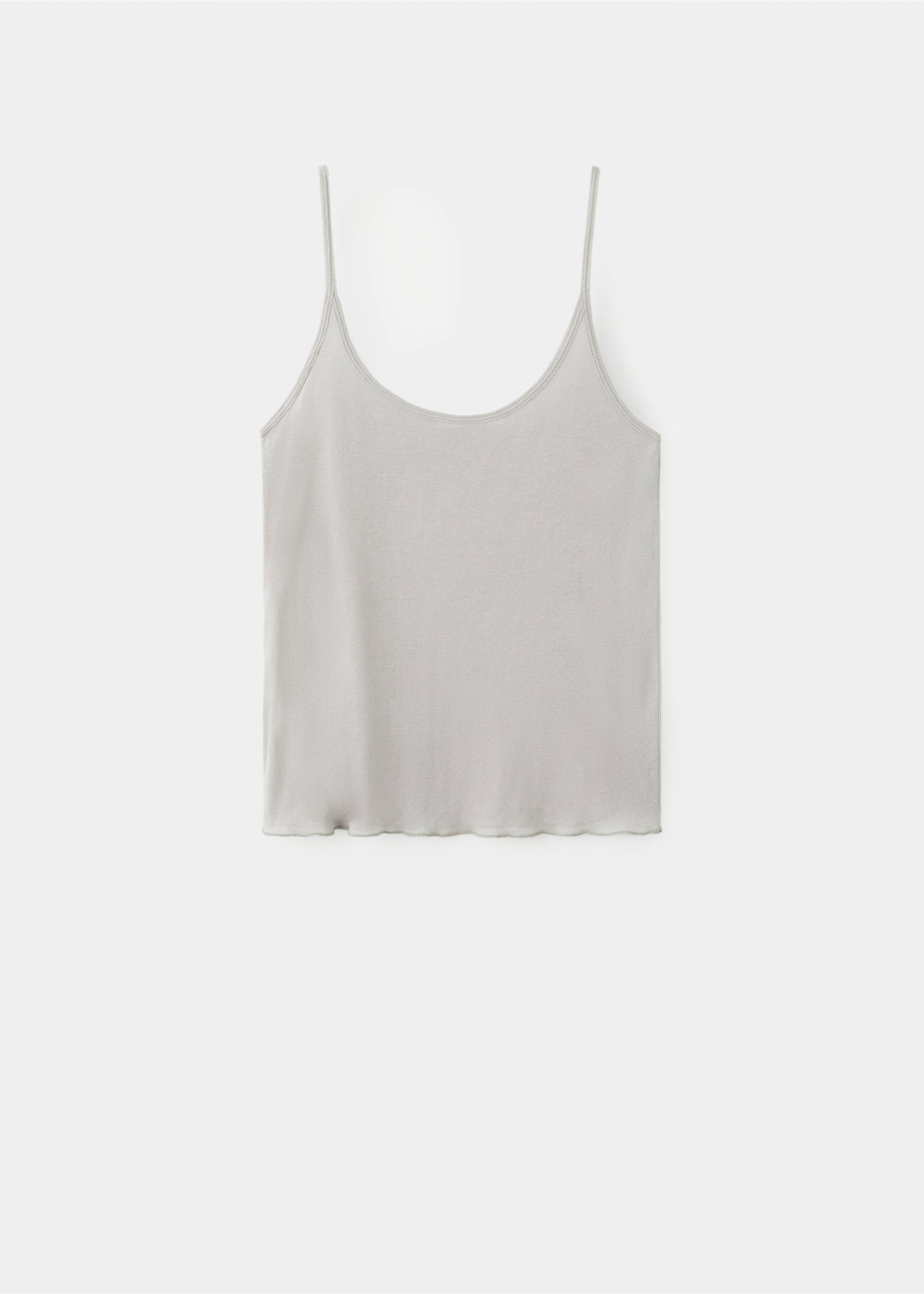 Cotton top with straps - Article without model, Light/Pastel Grey. Ref: 27033334-00.