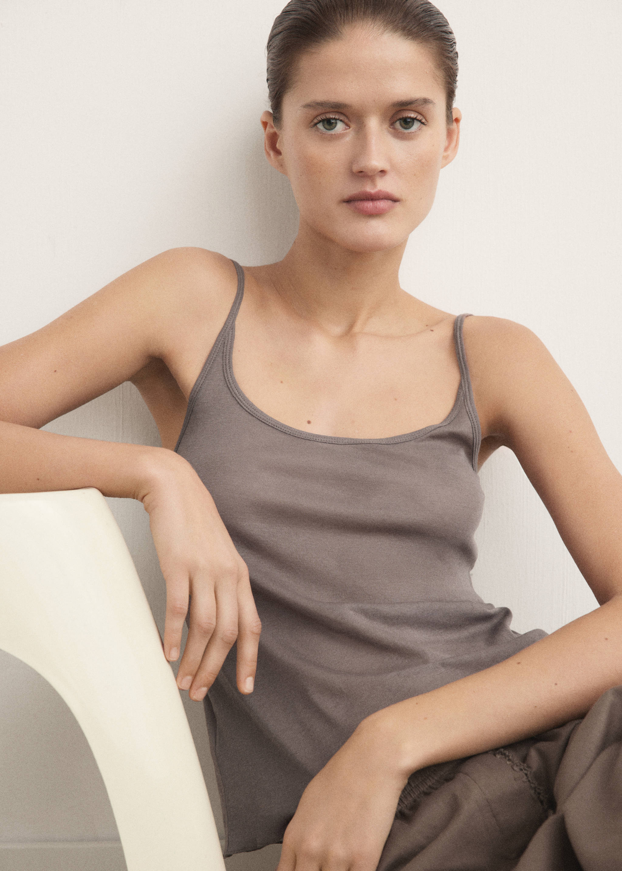 Top algodón tirantes - Plano medio