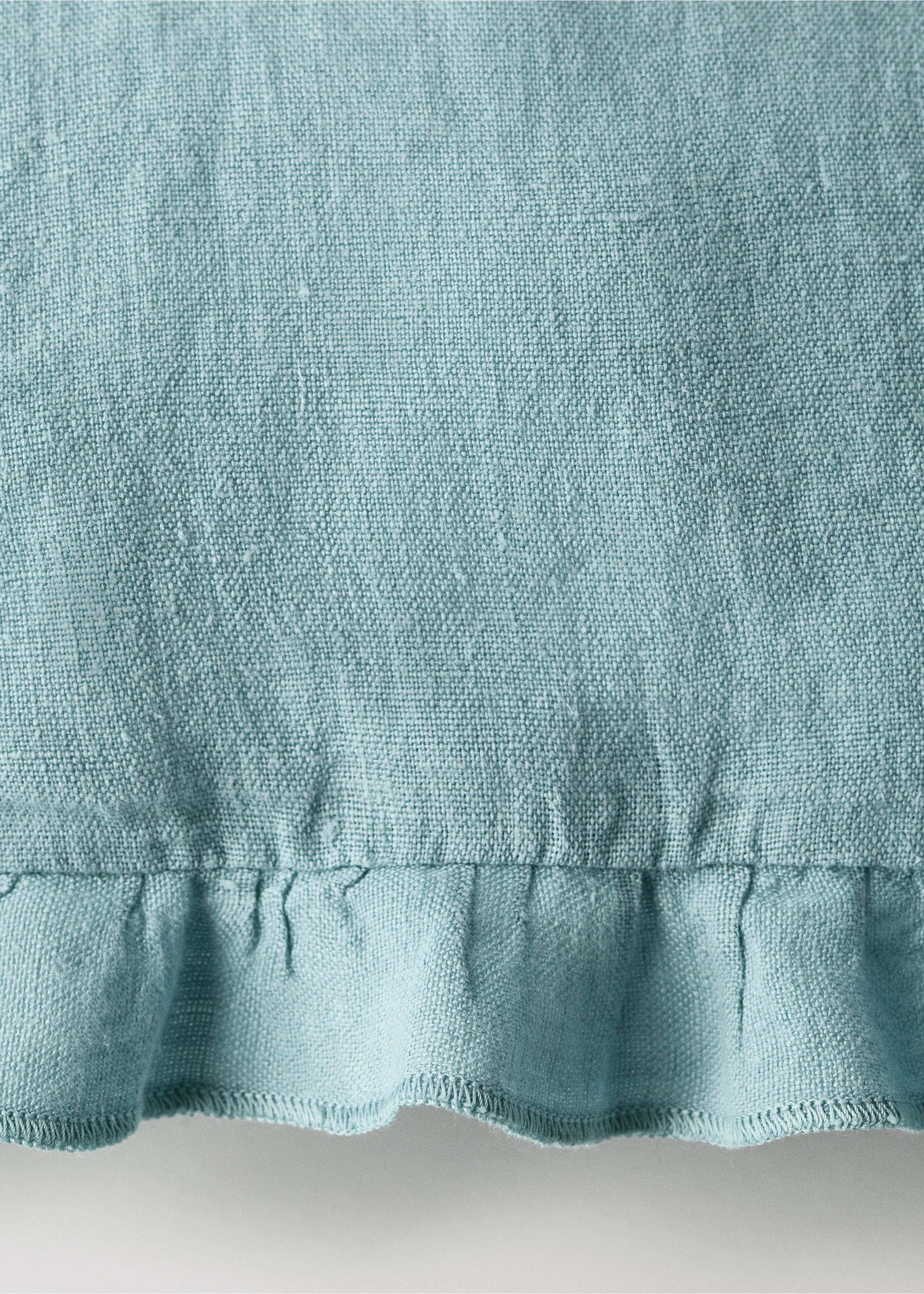 Kuddfodral för barn 100% linne garment-dyed 30x40 cm - Detaljer om artikeln 3, Turkos. Ref: 27033335-00.