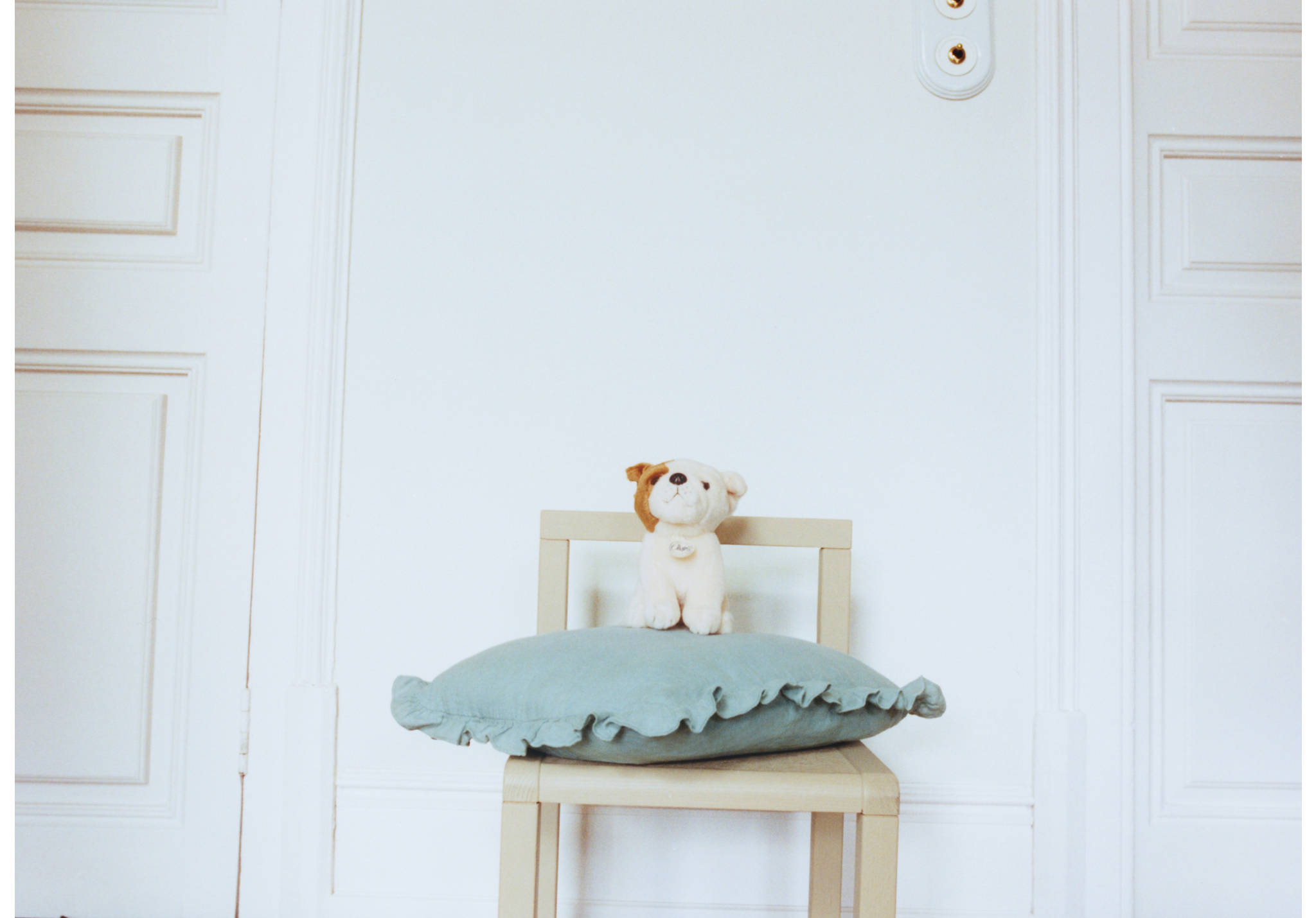 Children's cushion cover 100% linen garment-dyed 30x40 cm - Panoramic plane