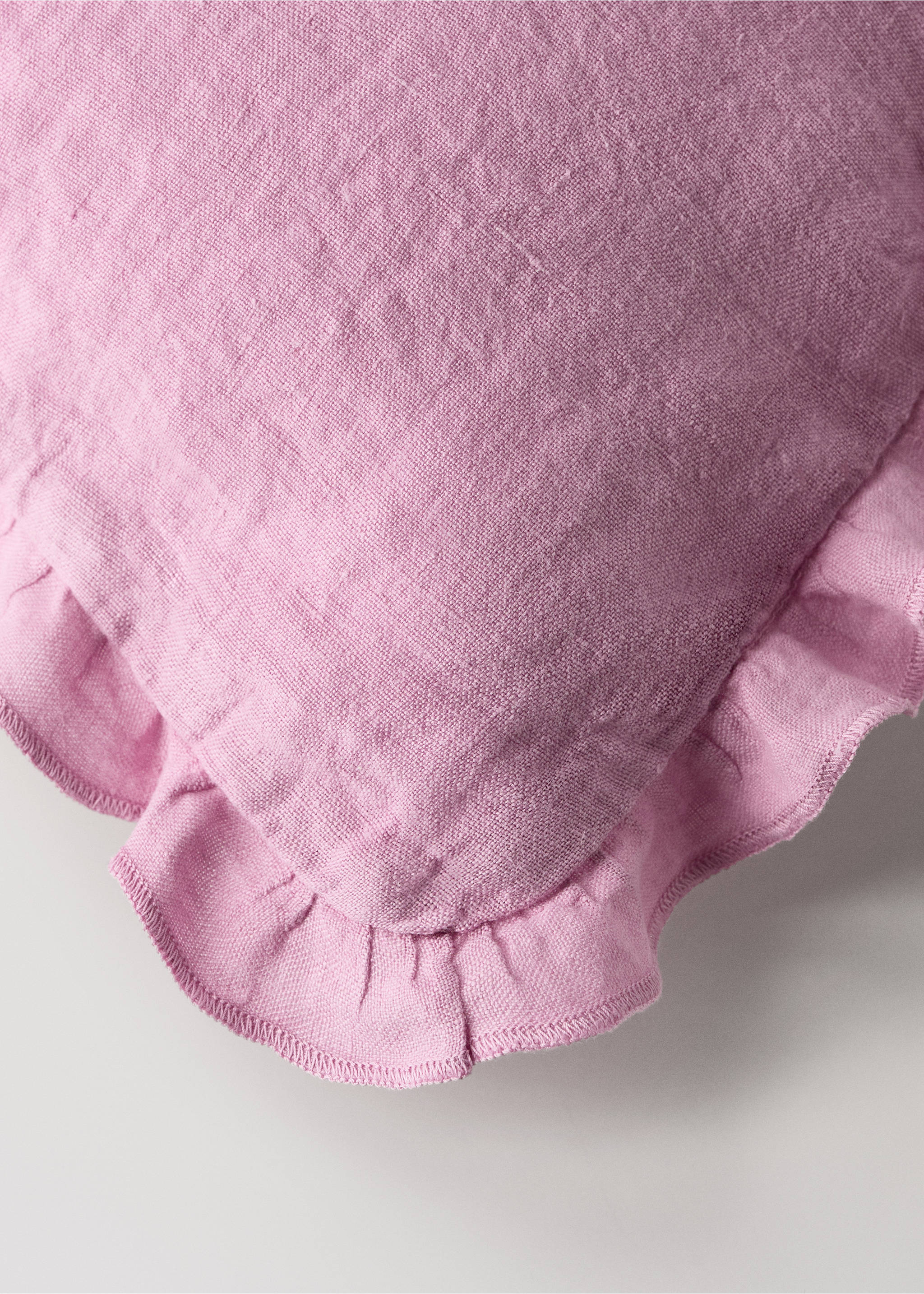 Housse de coussin enfant 100 % lin garment-dyed 30x40 cm - Détail de l'article 4, Rose. Ref: 27033335-00.