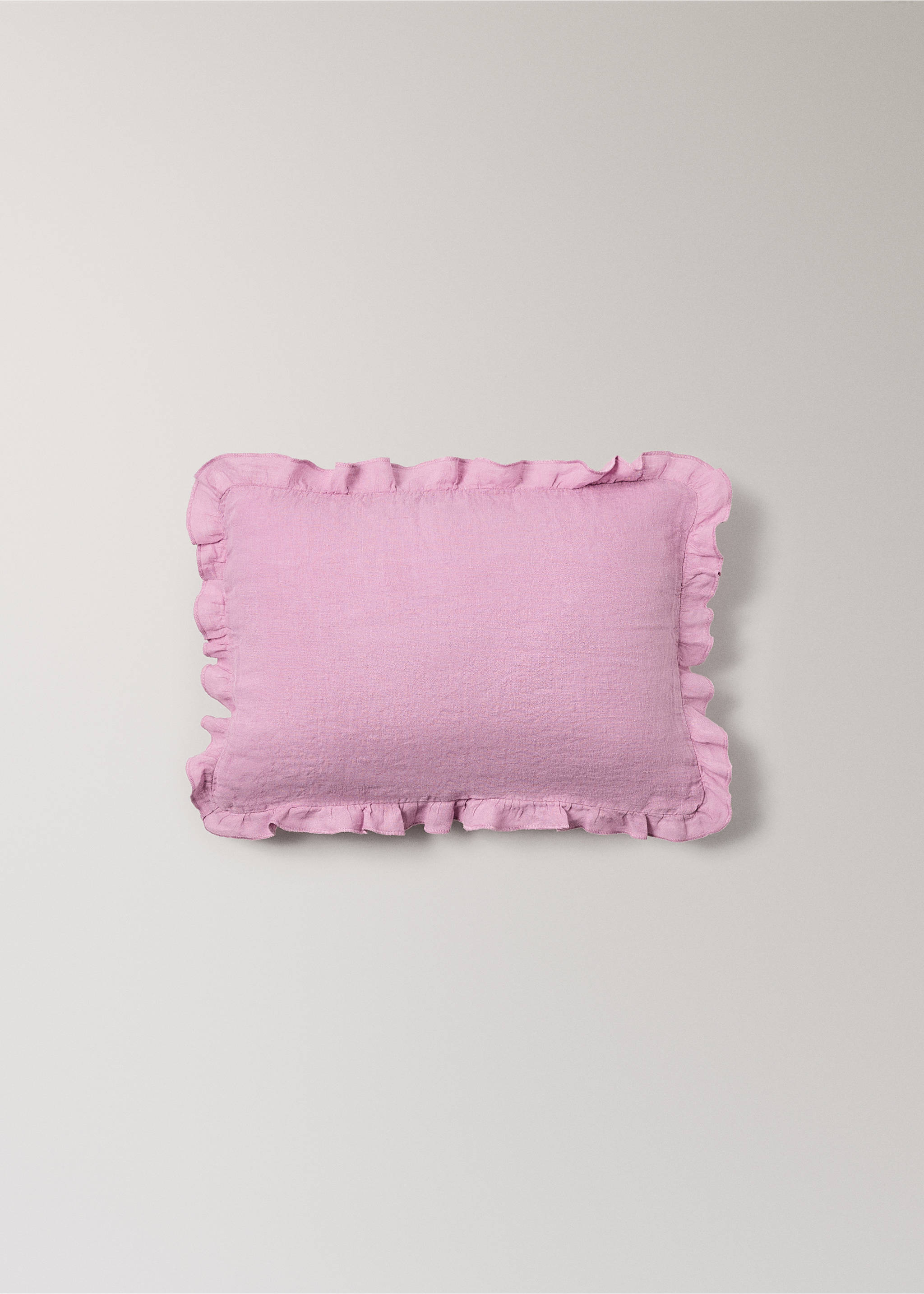 Garment-dyed kinderkussenhoes van 100% linnen 30x 40 cm - Artikel zonder model, Roze. Ref: 27033335-00.
