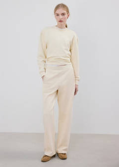 Elastic waist cotton trousers — Pastel Yellow 10