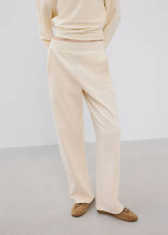 Elastic waist cotton trousers — Pastel Yellow 9
