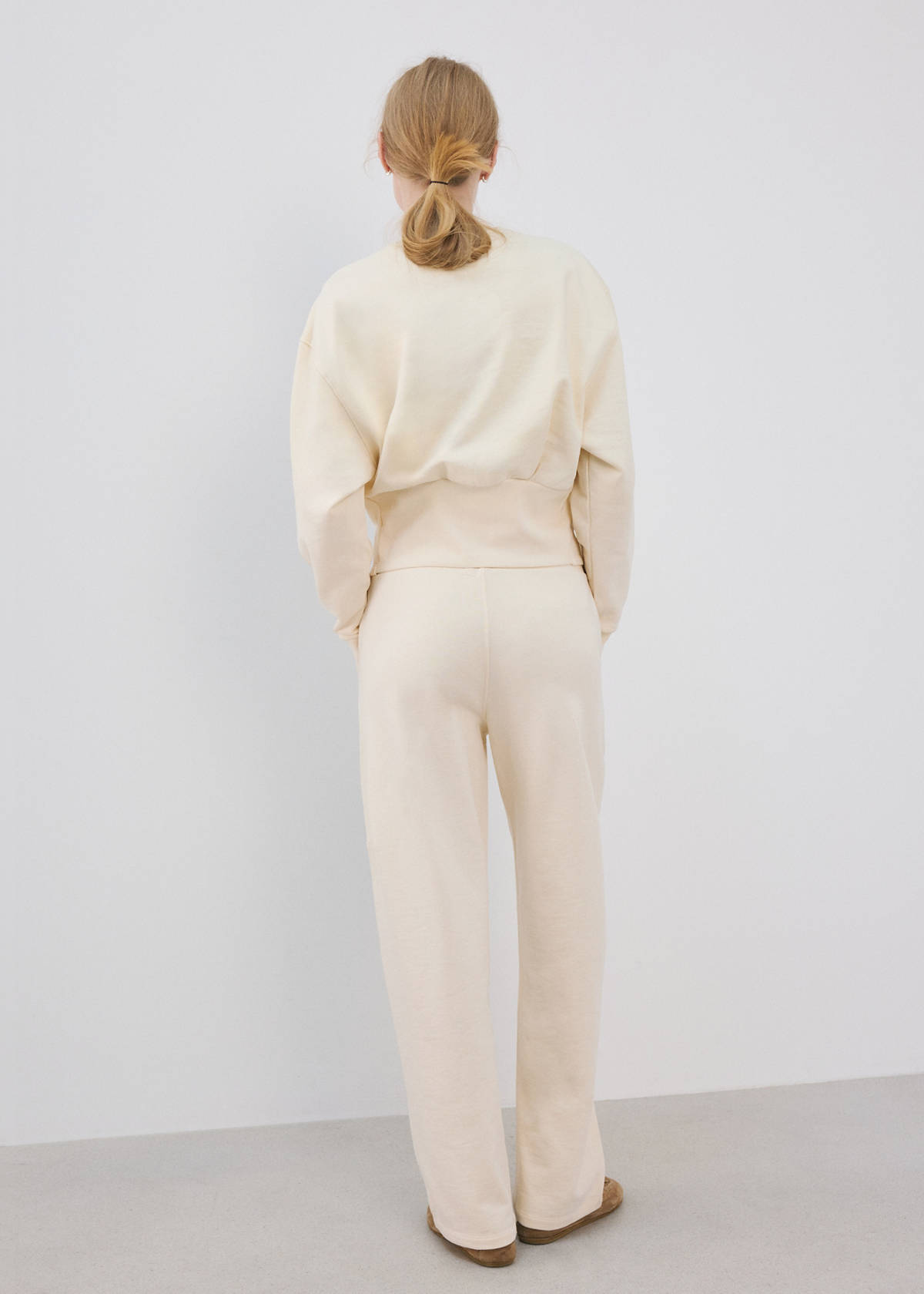 Elastic waist cotton trousers — Pastel Yellow