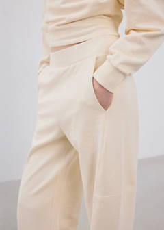 Elastic waist cotton trousers — Pastel Yellow 12