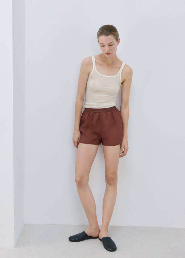 Seamless lyocell wool top — Ivory White