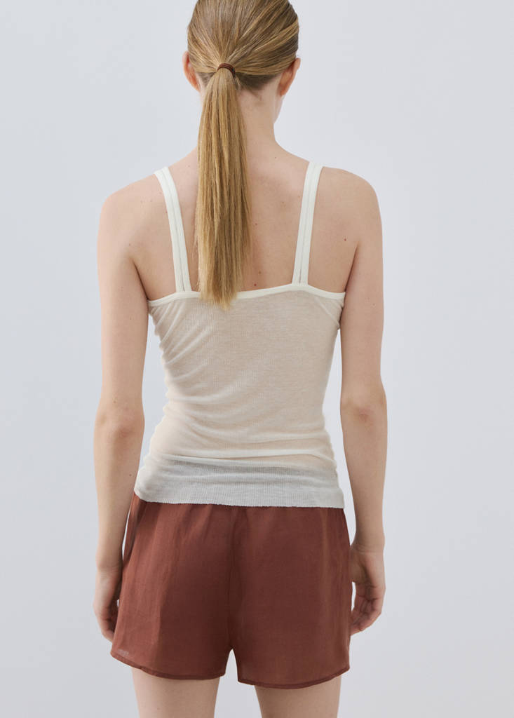 Seamless lyocell wool top — Ivory White
