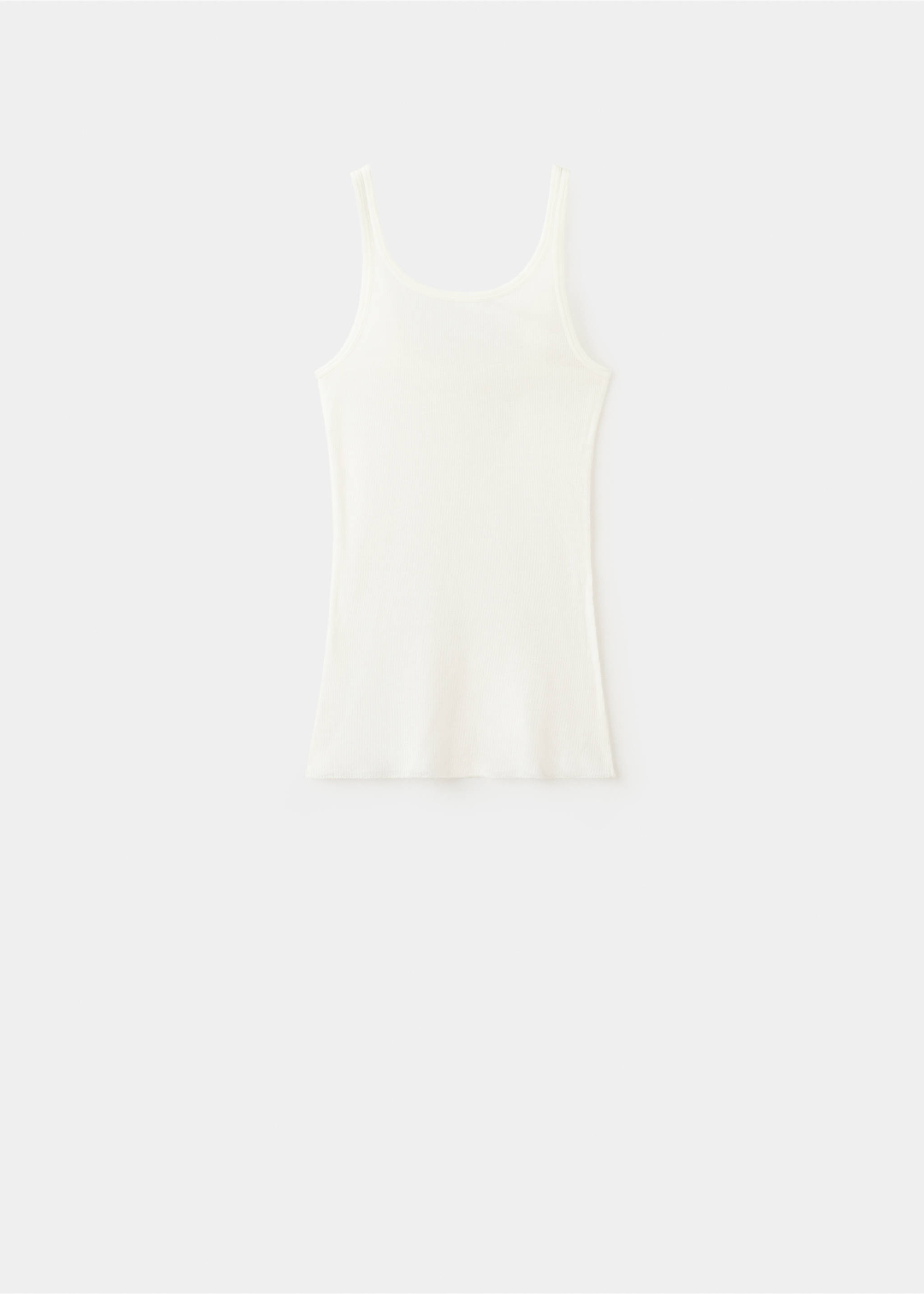 Seamless lyocell wool top - Article without model, Ivory White. Ref: 27033337-00.