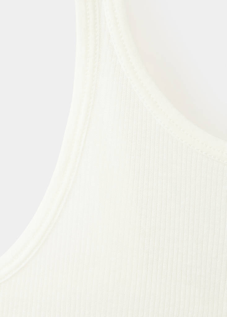 Seamless lyocell wool top — Ivory White