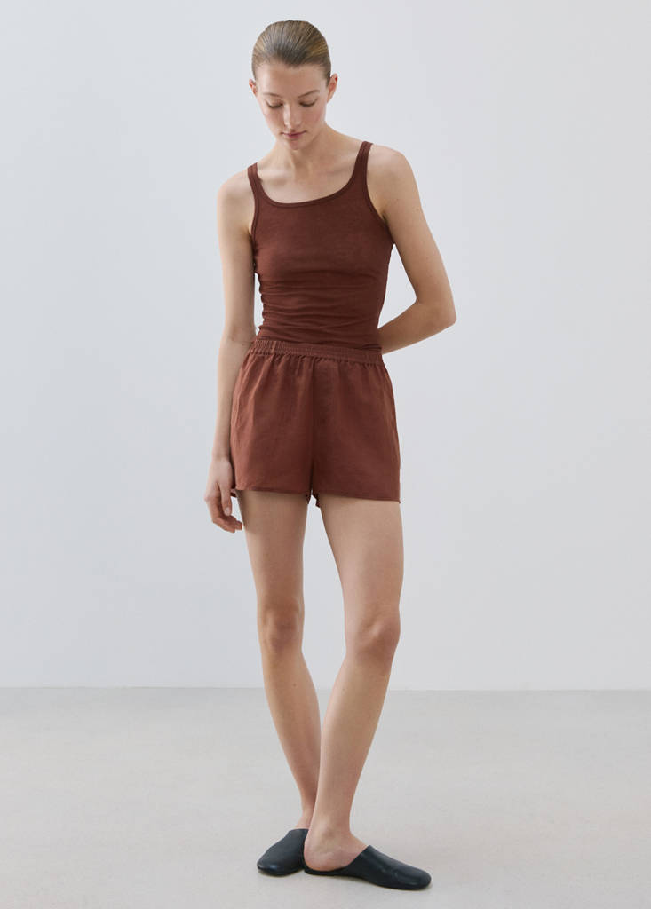 Seamless lyocell wool top — Brown