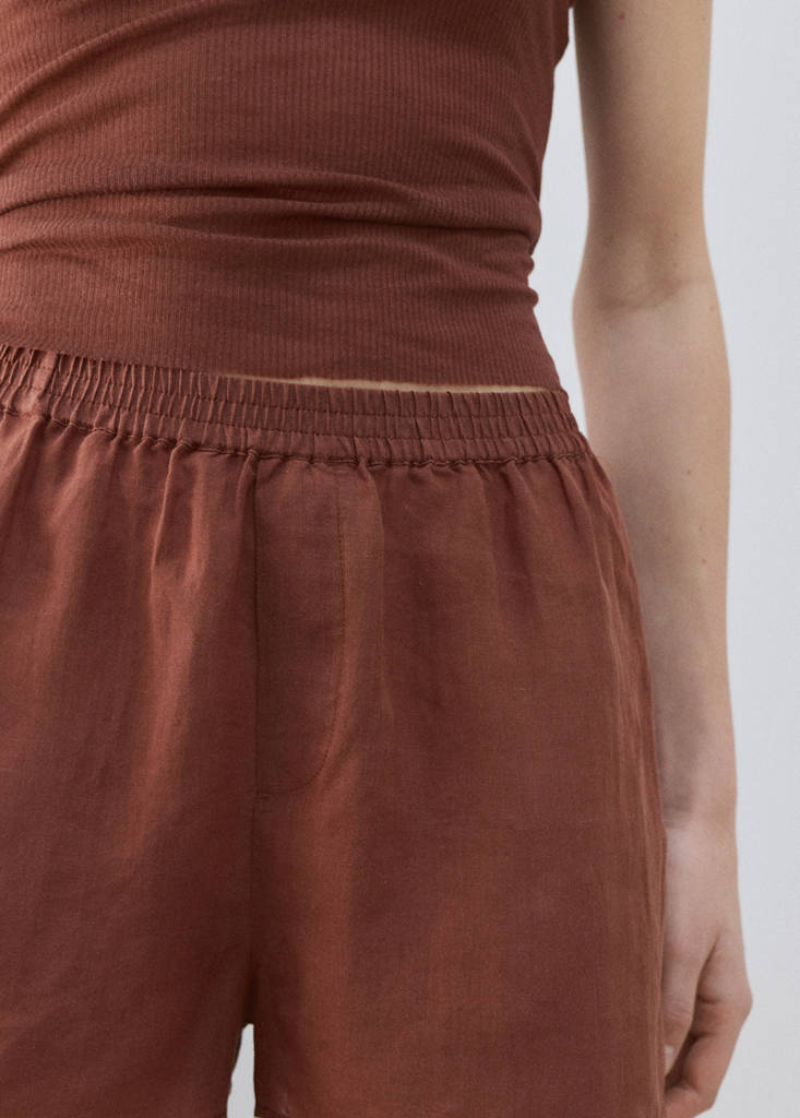Seamless lyocell wool top — Brown