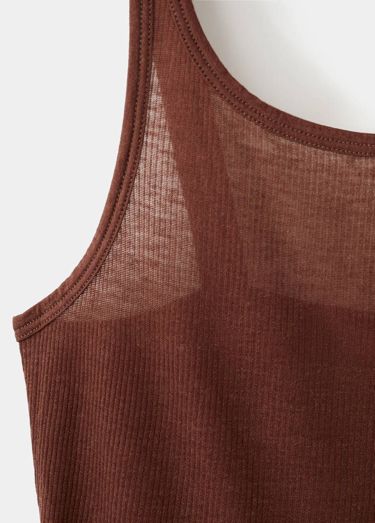Seamless lyocell wool top — Brown