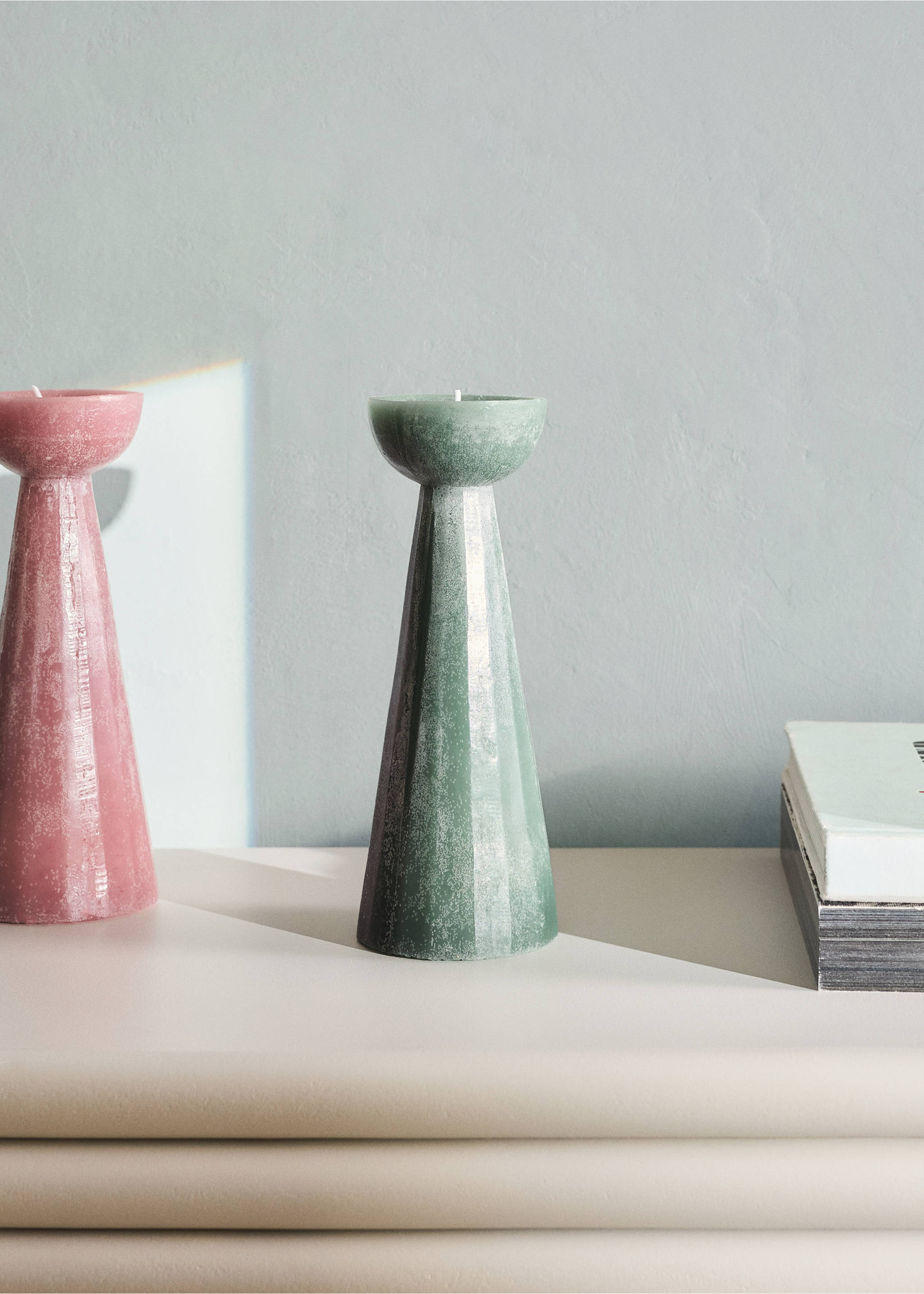 Vela decorativa color - Plano general, Verde menta. Ref: 27033338-00.