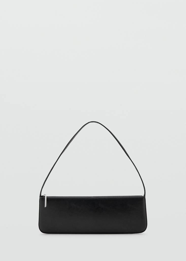 Shoulder bag with zip — Black