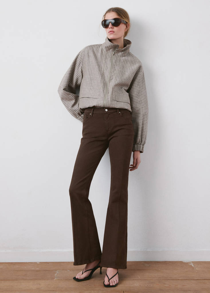 Violet flared high-rise jeans — Chocolate
