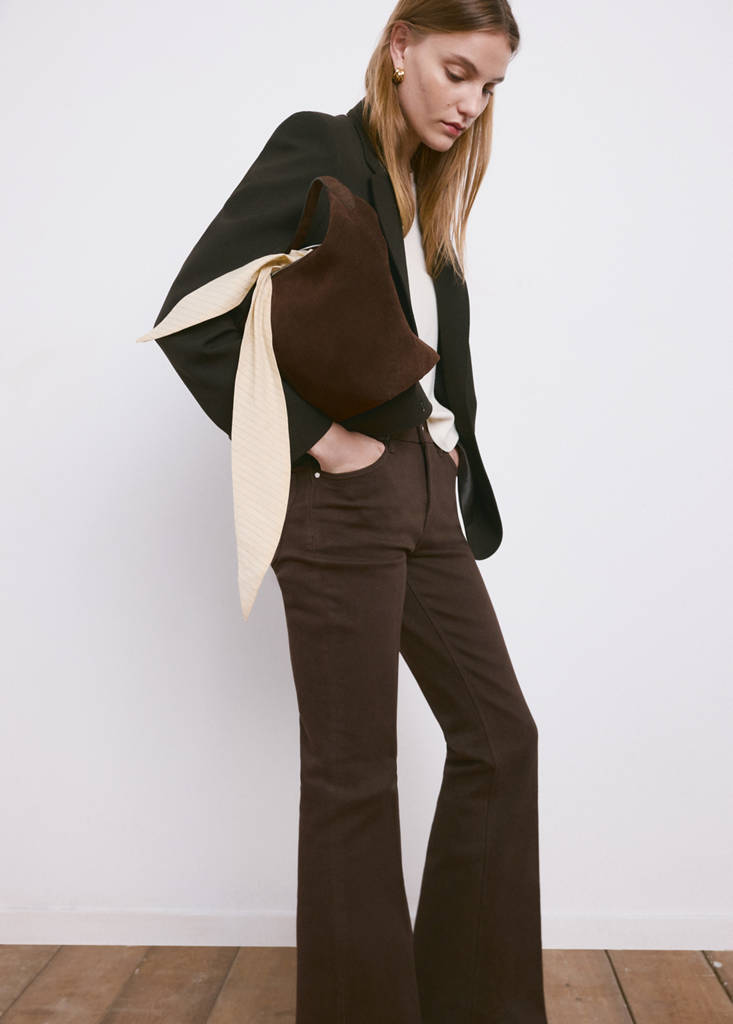 Violet flared high-rise jeans — Chocolate