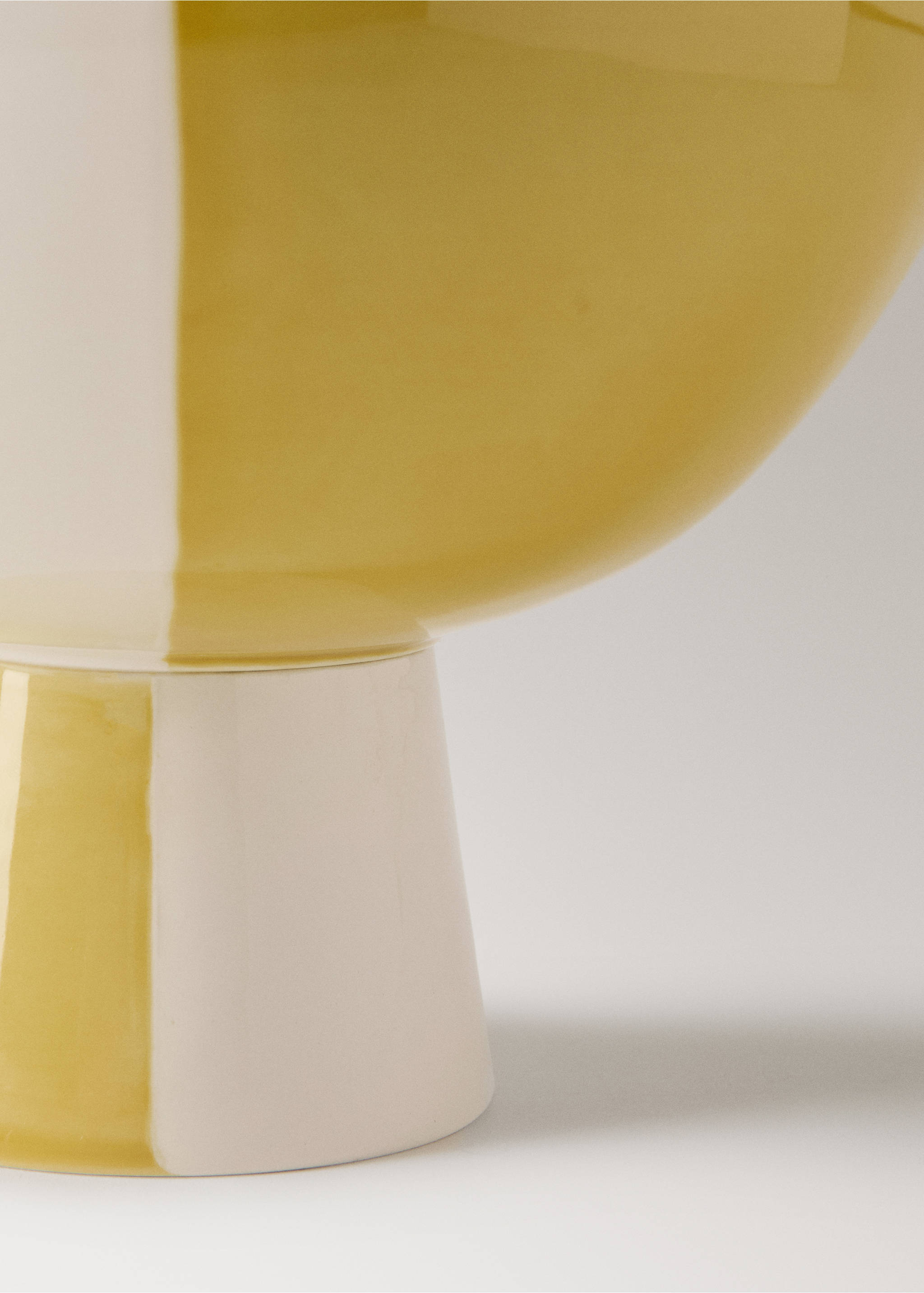 Velika dvobojna keramička zdjela sa stalkom - Detalji artikla 2, Žuta. Ref: 27033345-00.
