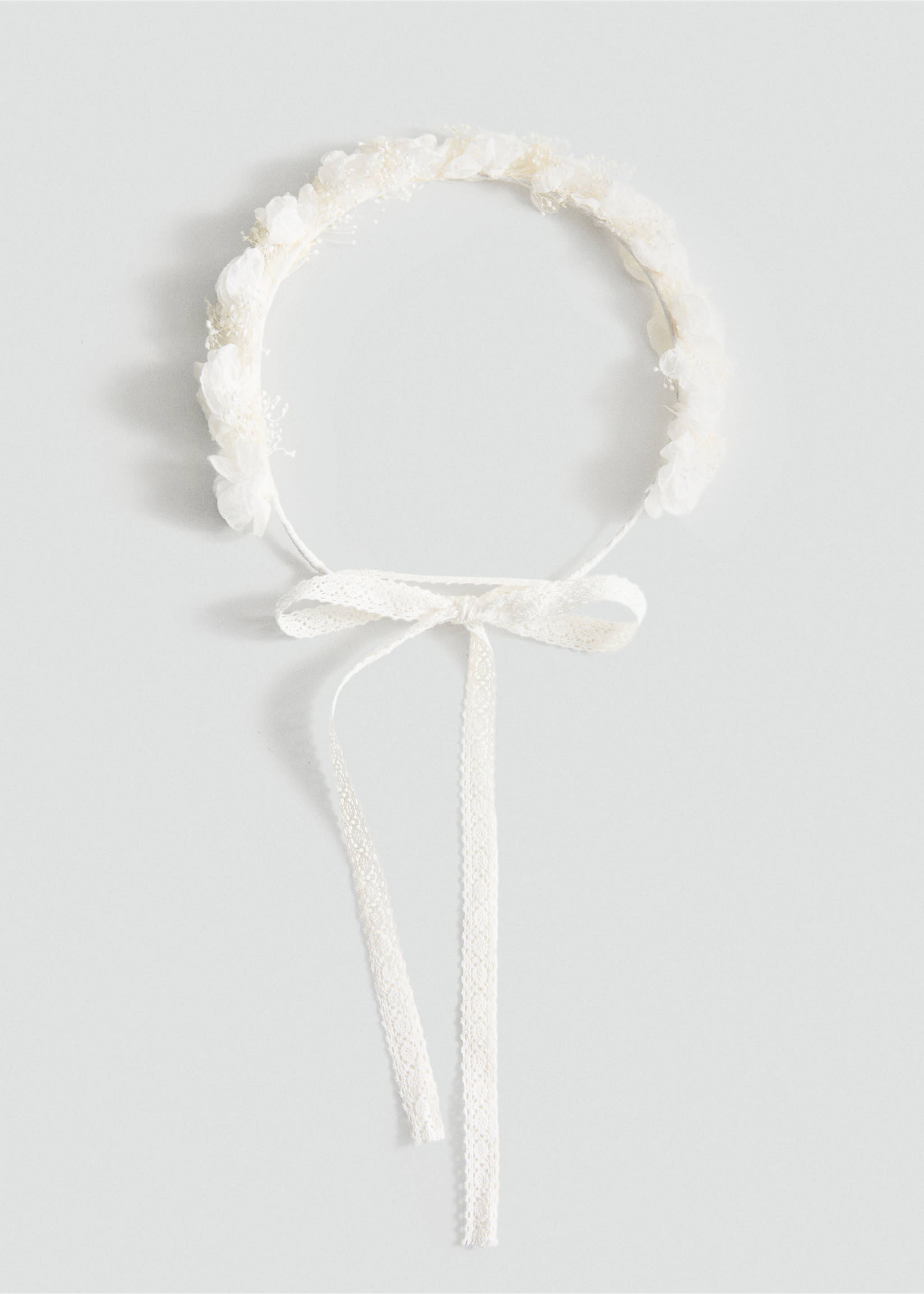 Обідок із квітами комбінованих кольорів - Товар без моделі, Білий. Ref: 27033709-00.