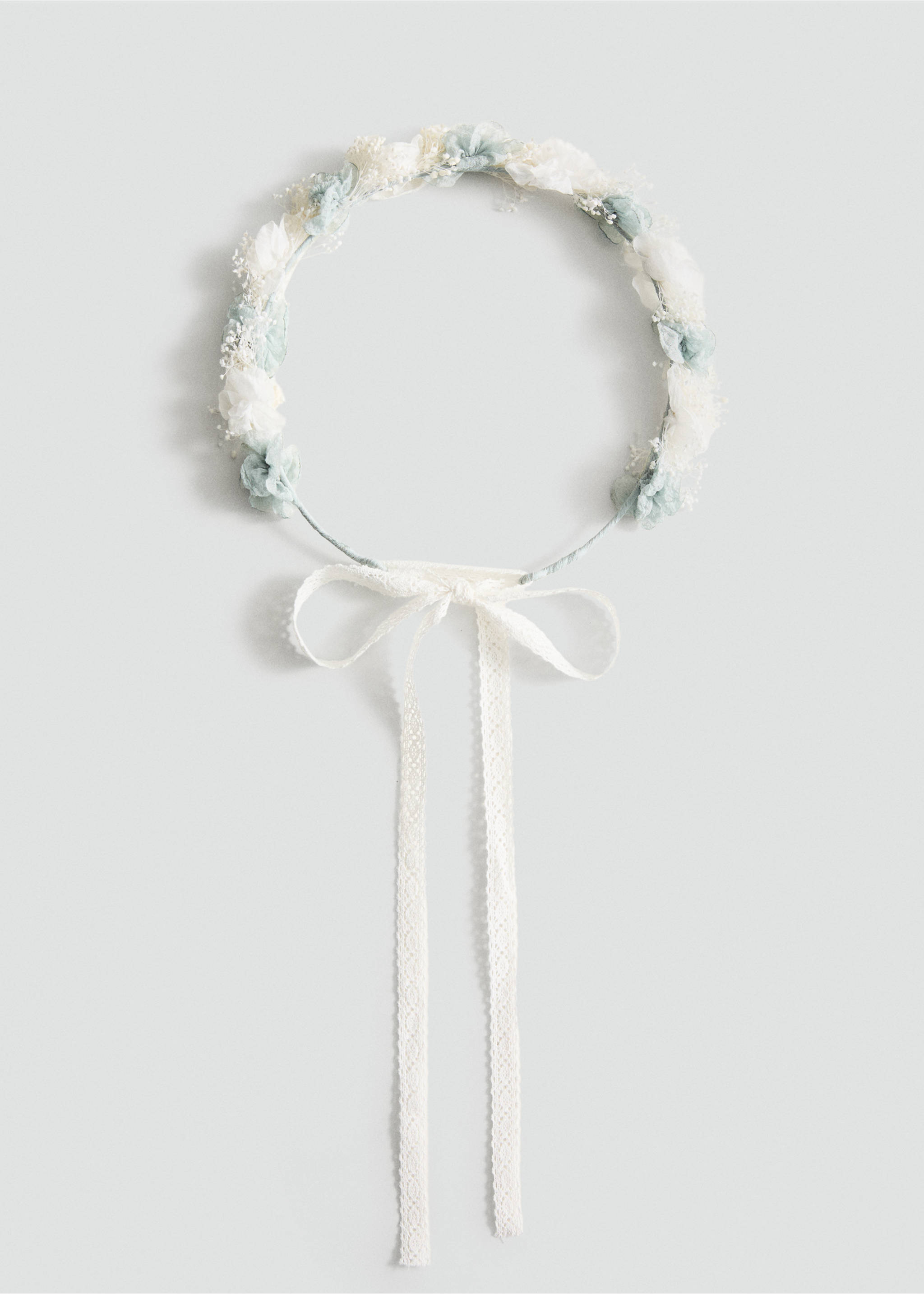 Floral headband with combined colours - Article without model, Aqua Green. Ref: 27033709-00.