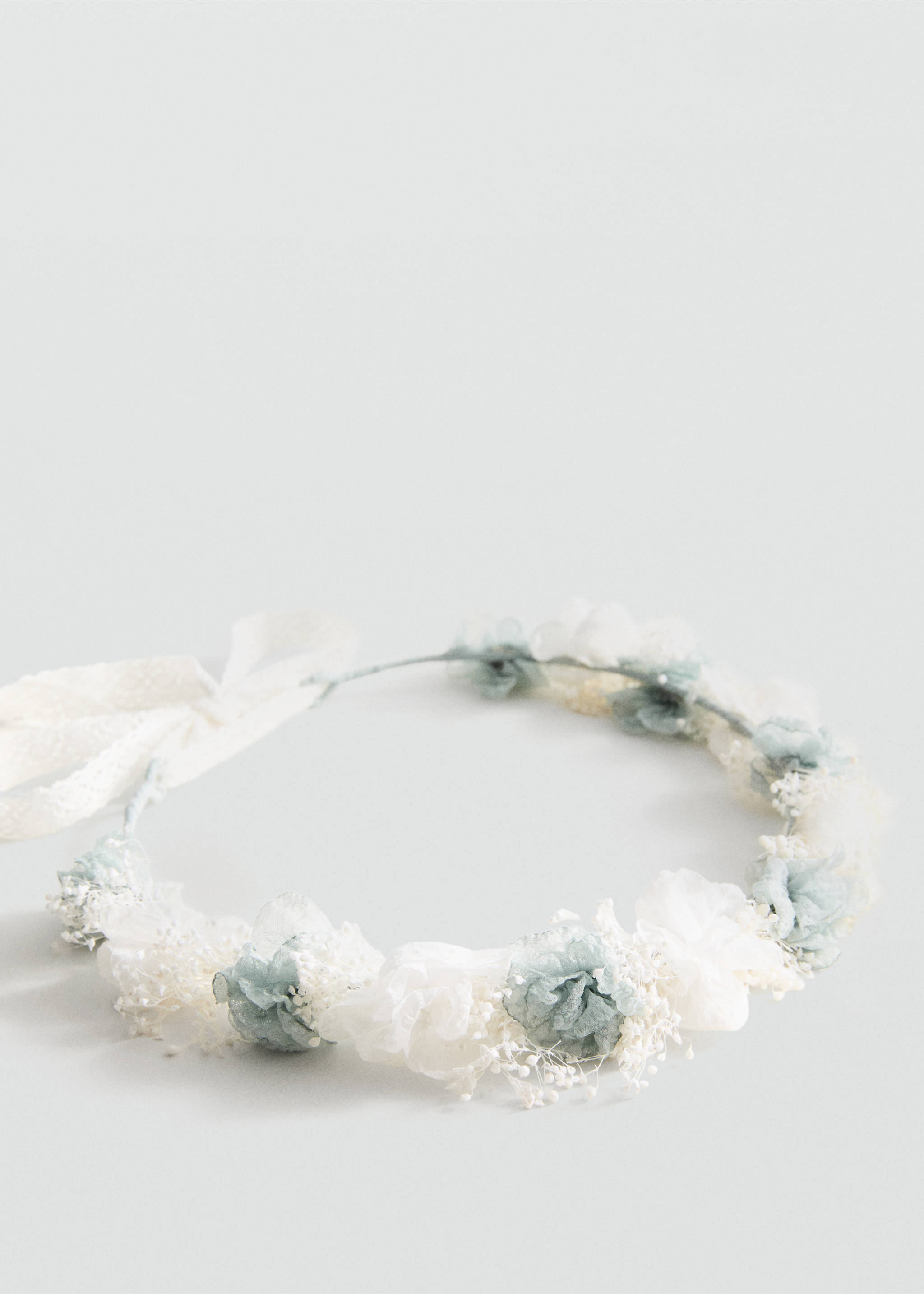 Floral headband with combined colours - Medium plane, Aqua Green. Ref: 27033709-00.