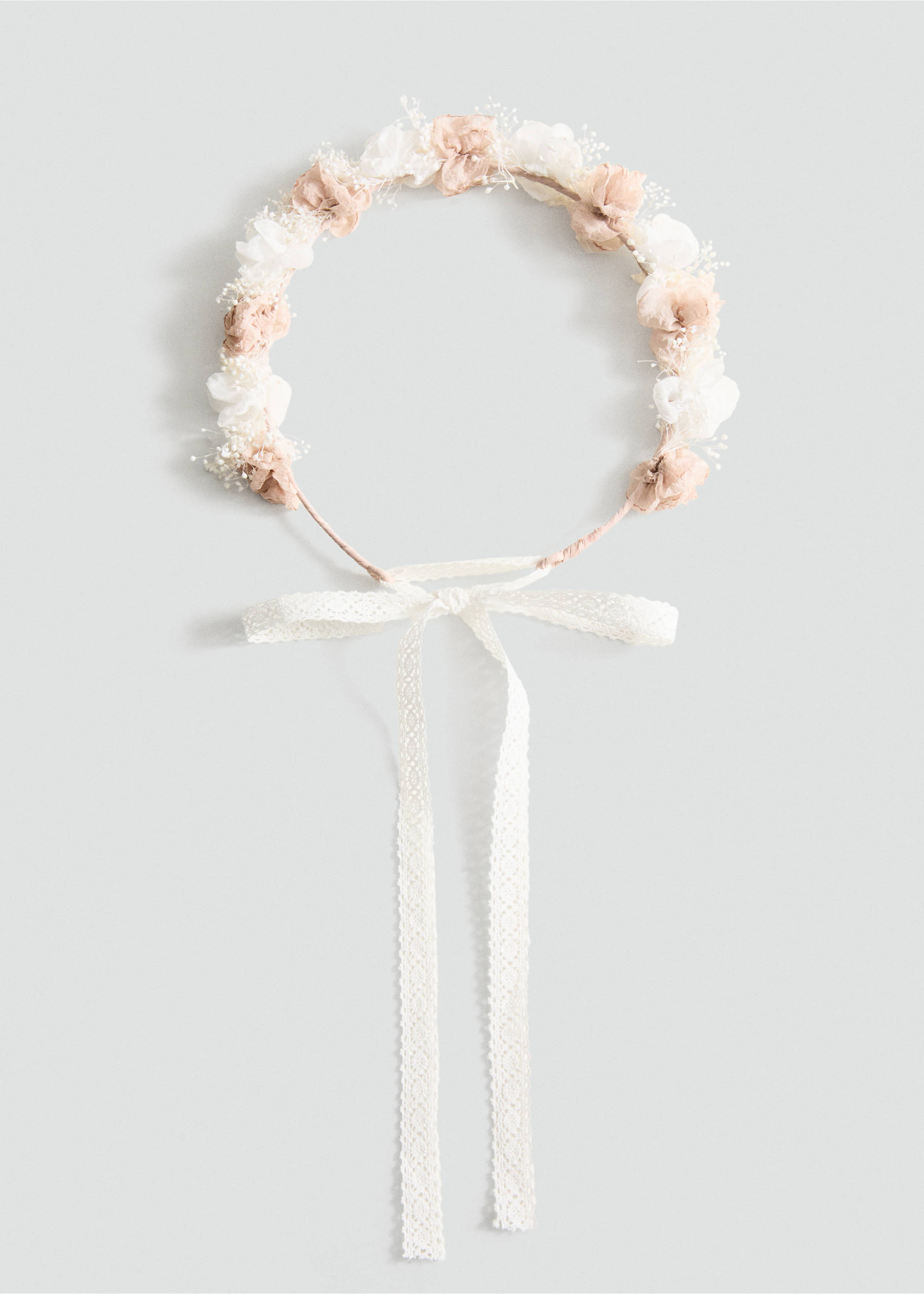 Floral headband with combined colours - Article without model, Pale Pink. Ref: 27033709-00.