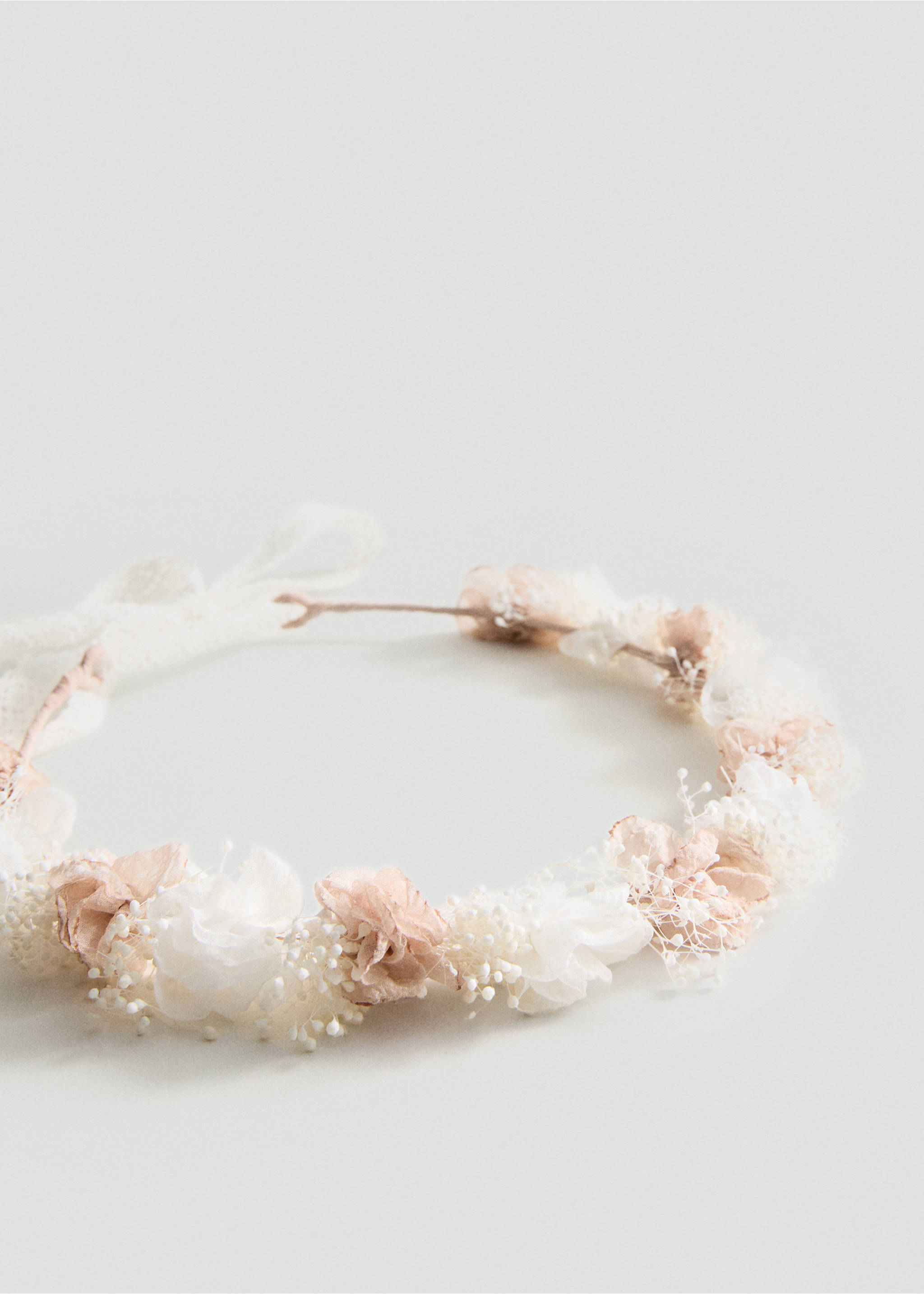 Floral headband with combined colours - Medium plane, Pale Pink. Ref: 27033709-00.