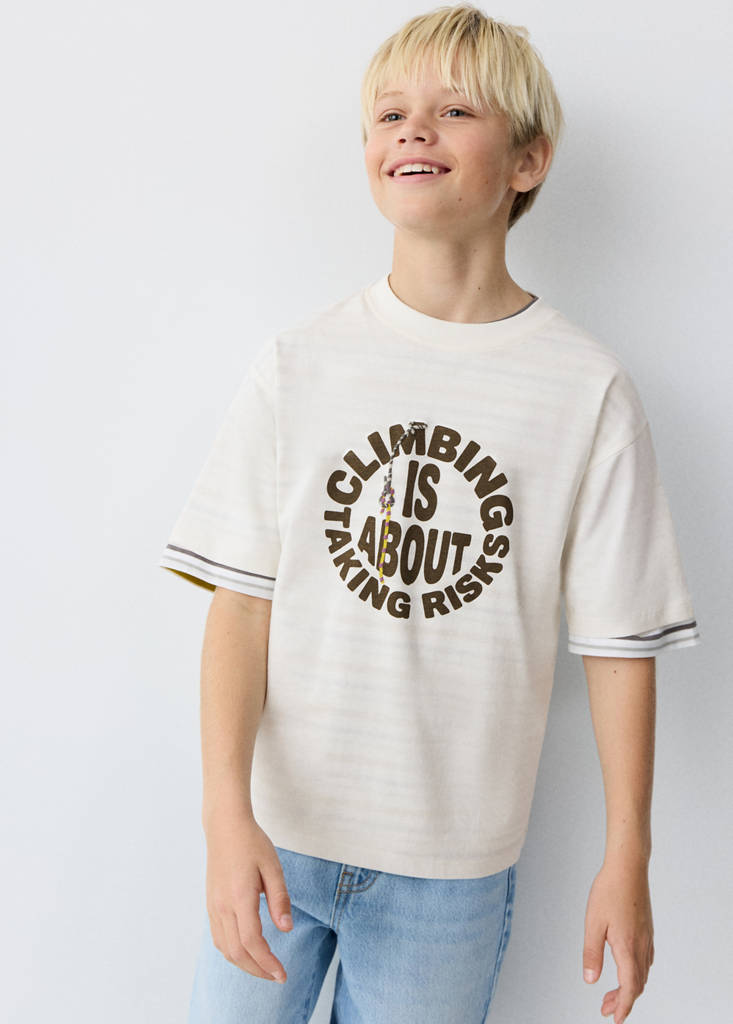 Printed cotton-blend t-shirt — Off White