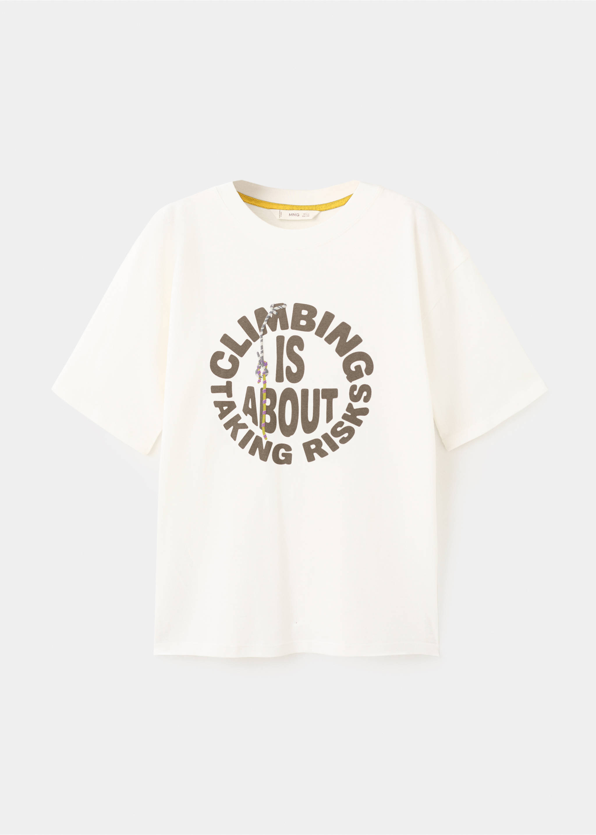 印花棉质混纺T恤 - null, 灰白. Ref: 27033711-00.